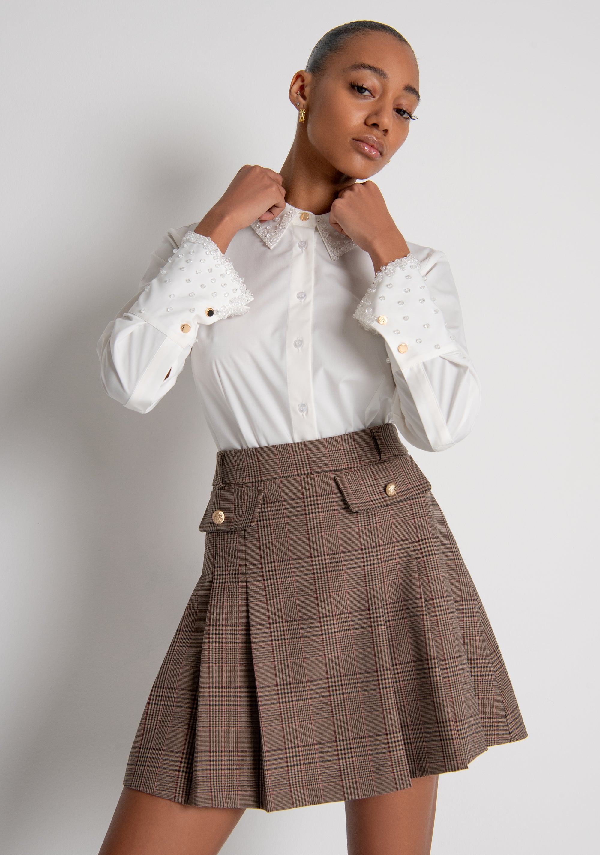 Camicia slim con applicazioni luminose FRACOMINA — immagine 1 di 6