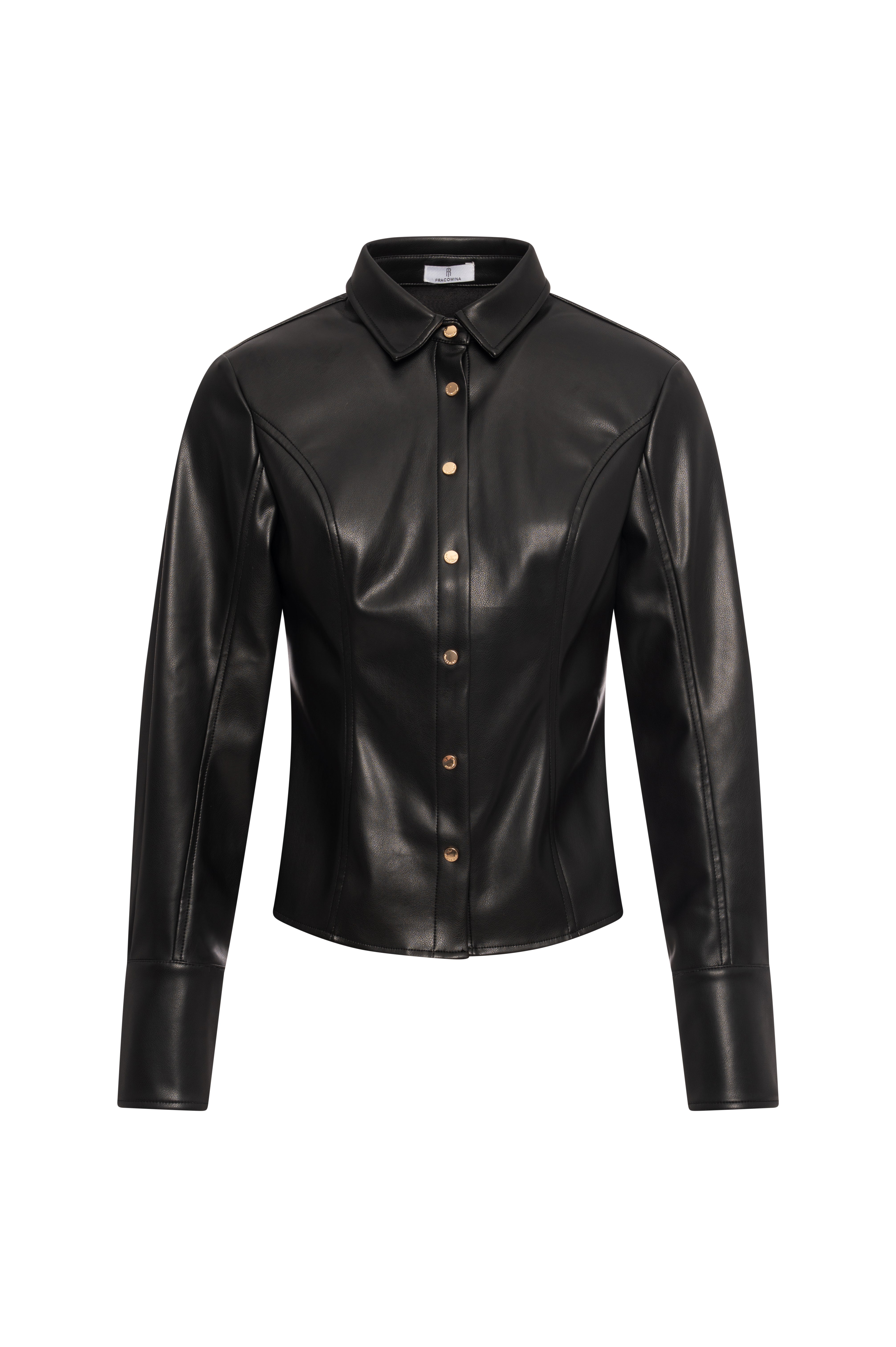Camicia slim in finta pelle FR26WT6009P41101 FRACOMINA