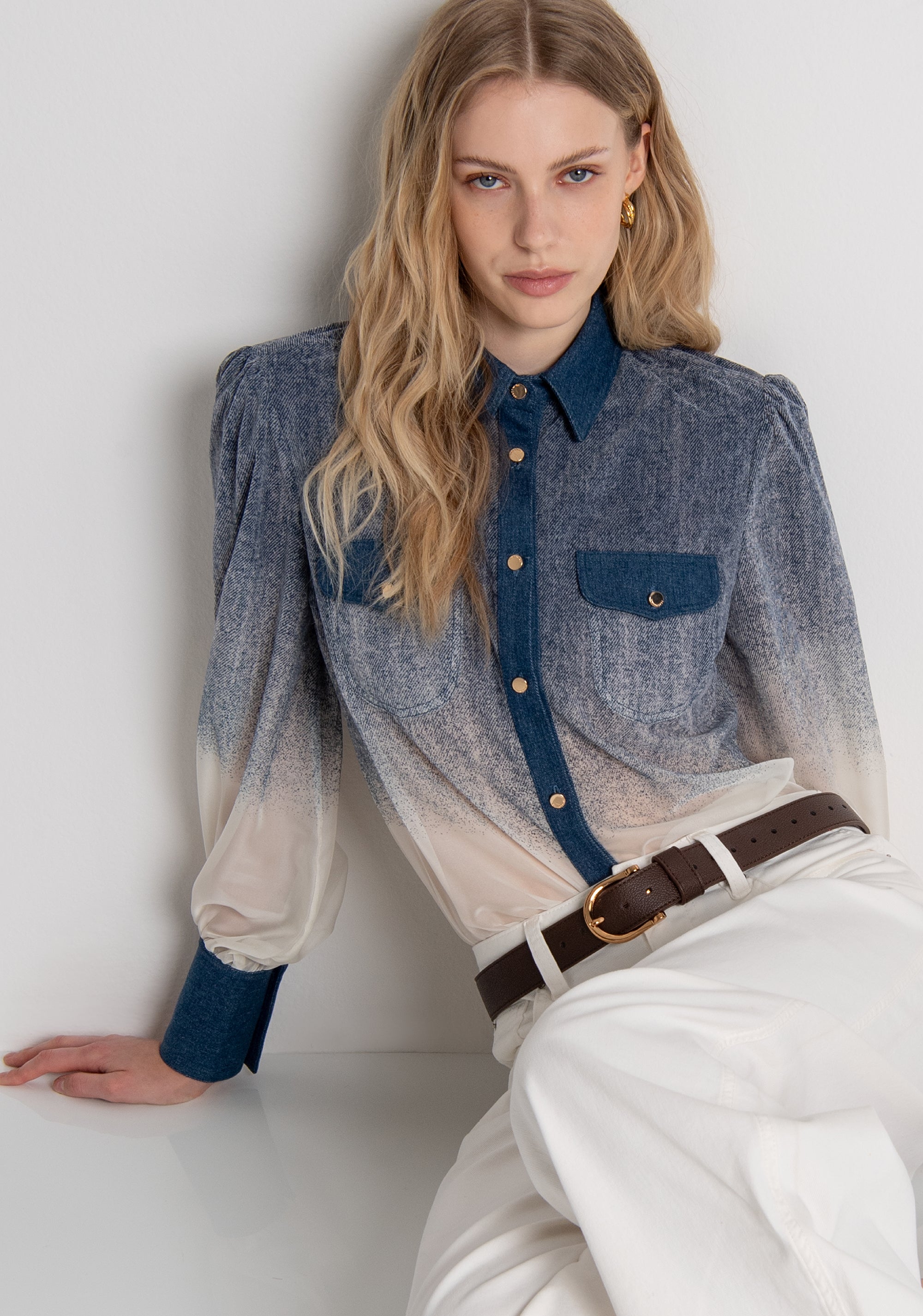 Camicia regular con effetto sfumato FR26WT6023W775Q1 FRACOMINA
