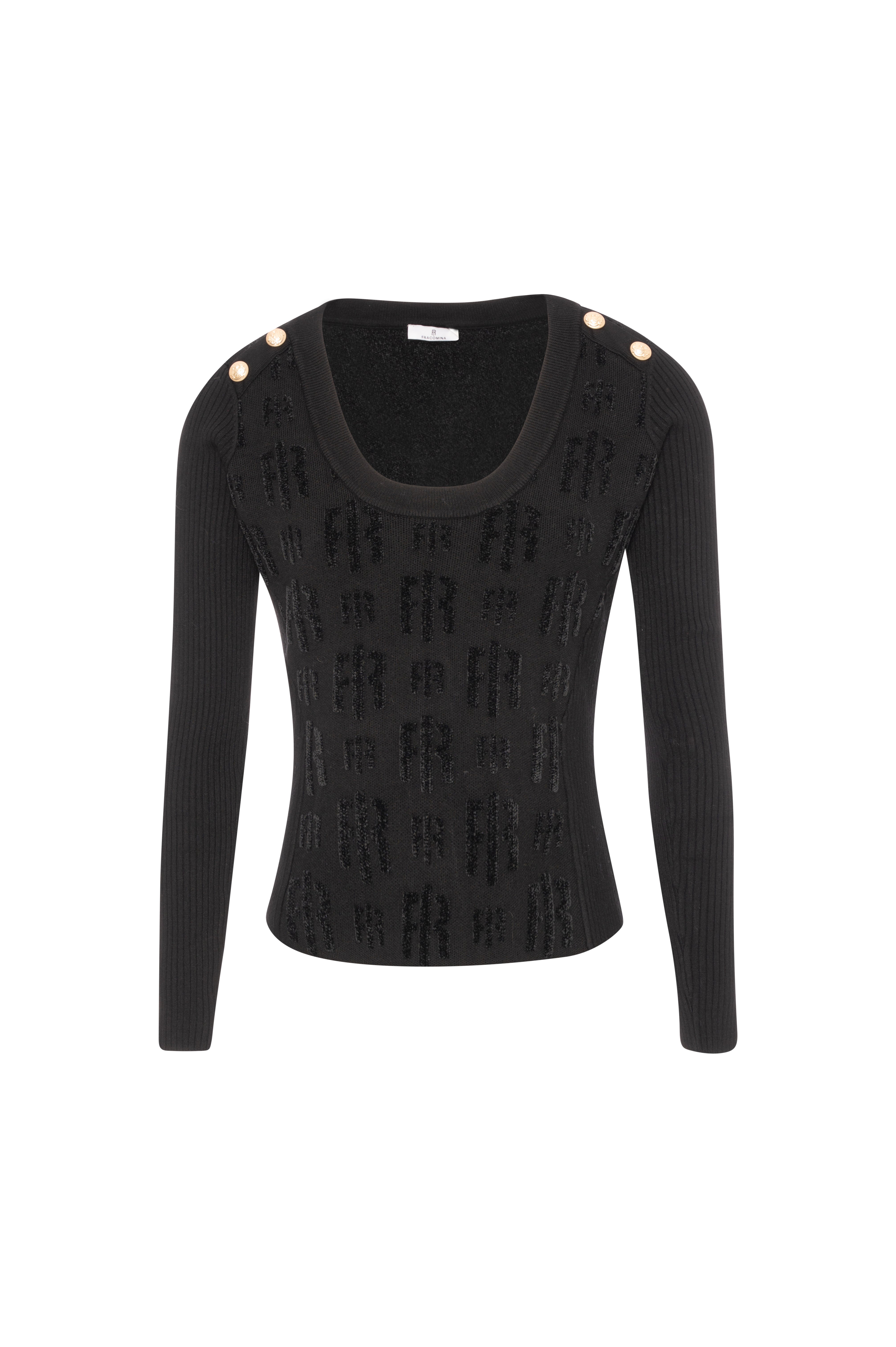 Maglia slim con monogram FR26WT7023K474F8-K01 Fracomina