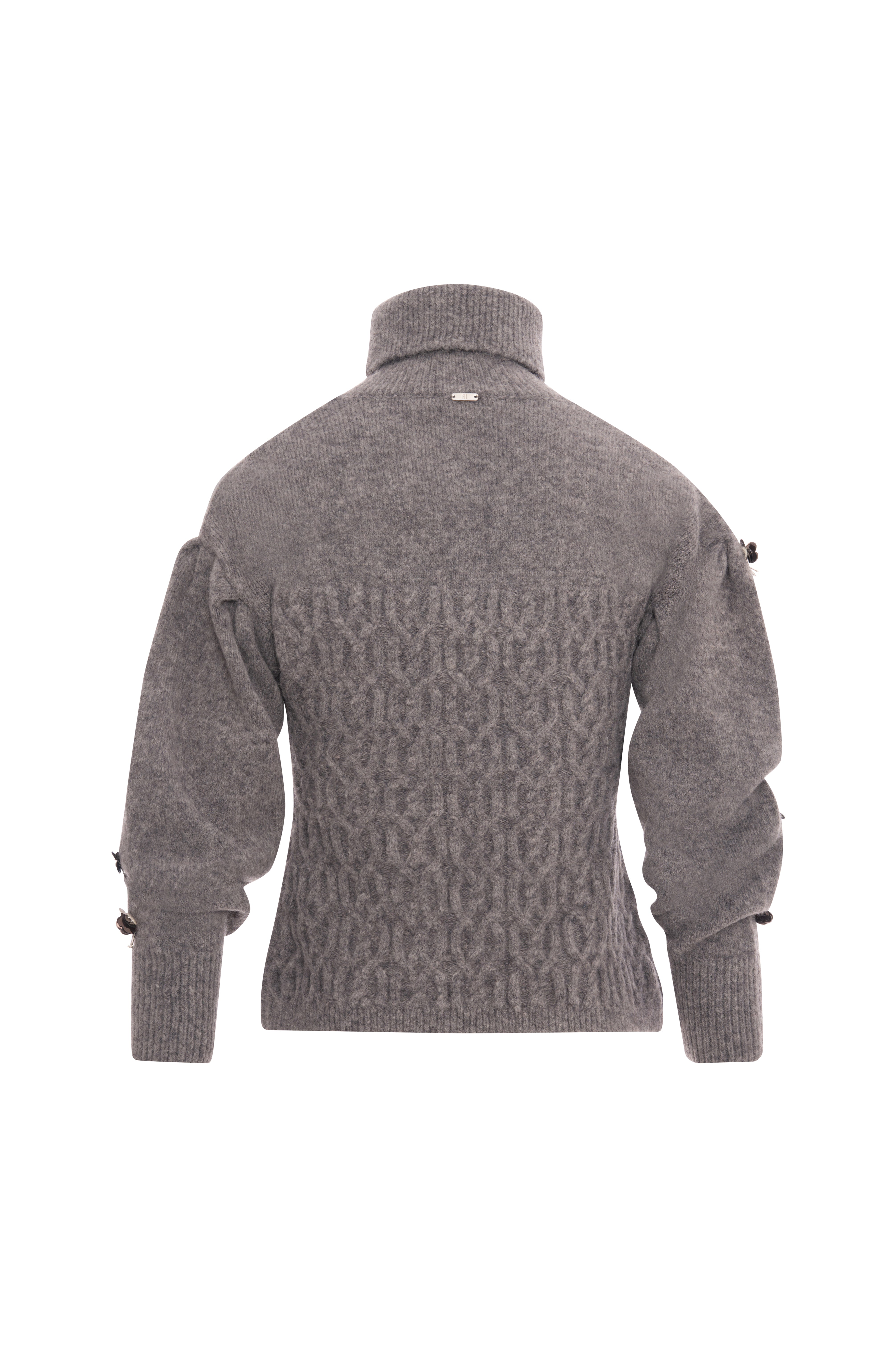 Maglia slim con punto treccia ed applicazioni gioiello FR26WT7050K463R9 FRACOMINA