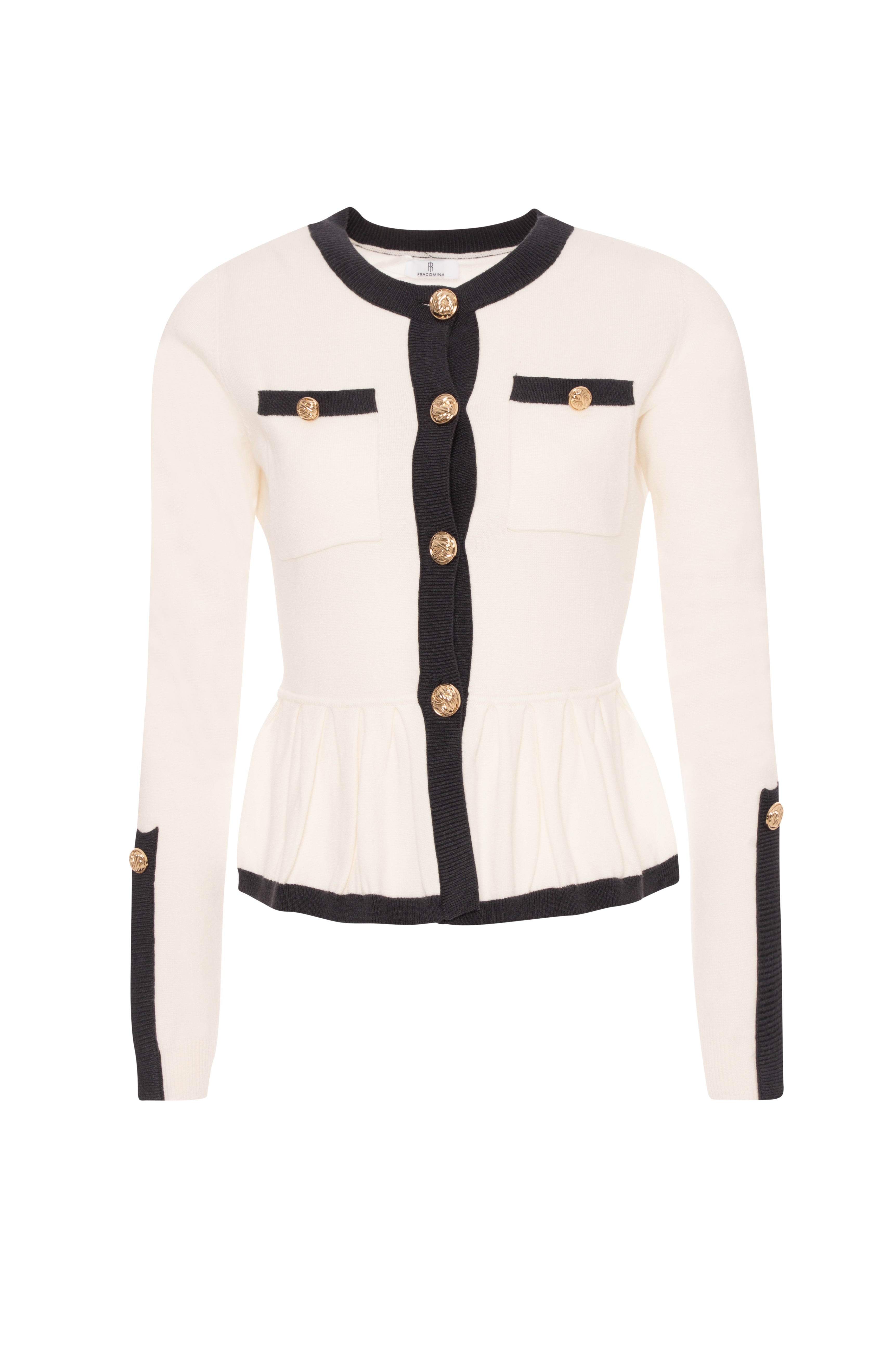 Cardigan slim bicolore FR26WT8017K50401-KG8 Fracomina