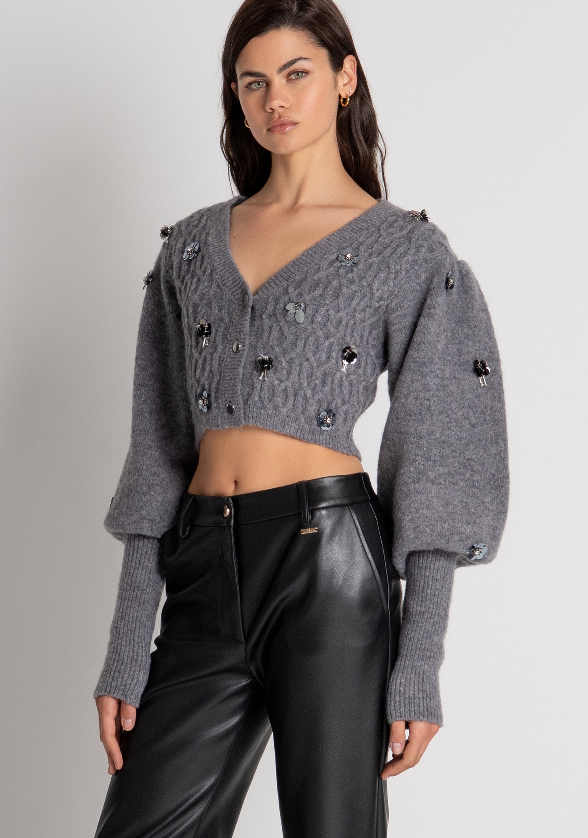 Cardigan cropped con punto treccia FR26WT8029K463R9 FRACOMINA