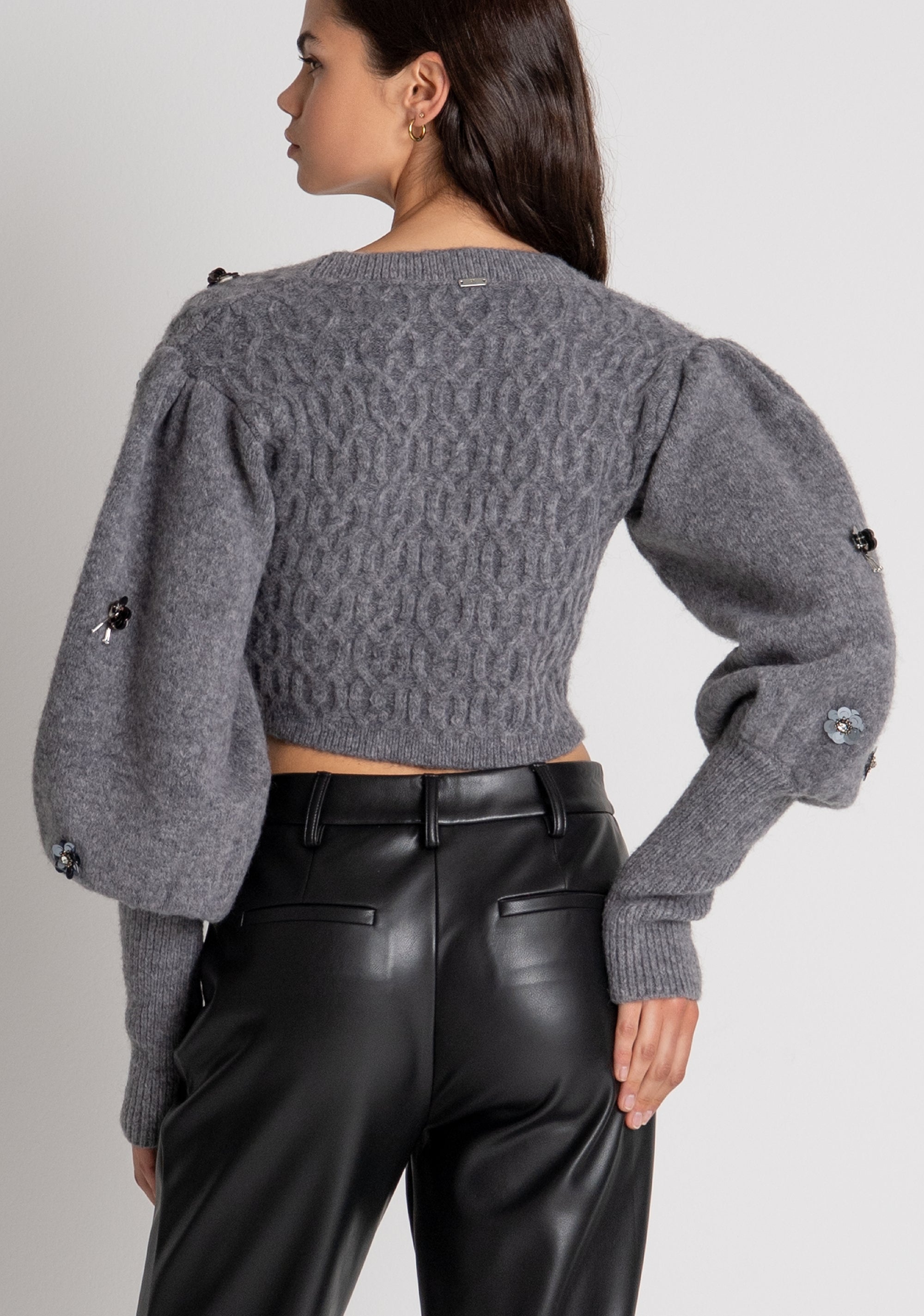 Cardigan cropped con punto treccia FR26WT8029K463R9 FRACOMINA
