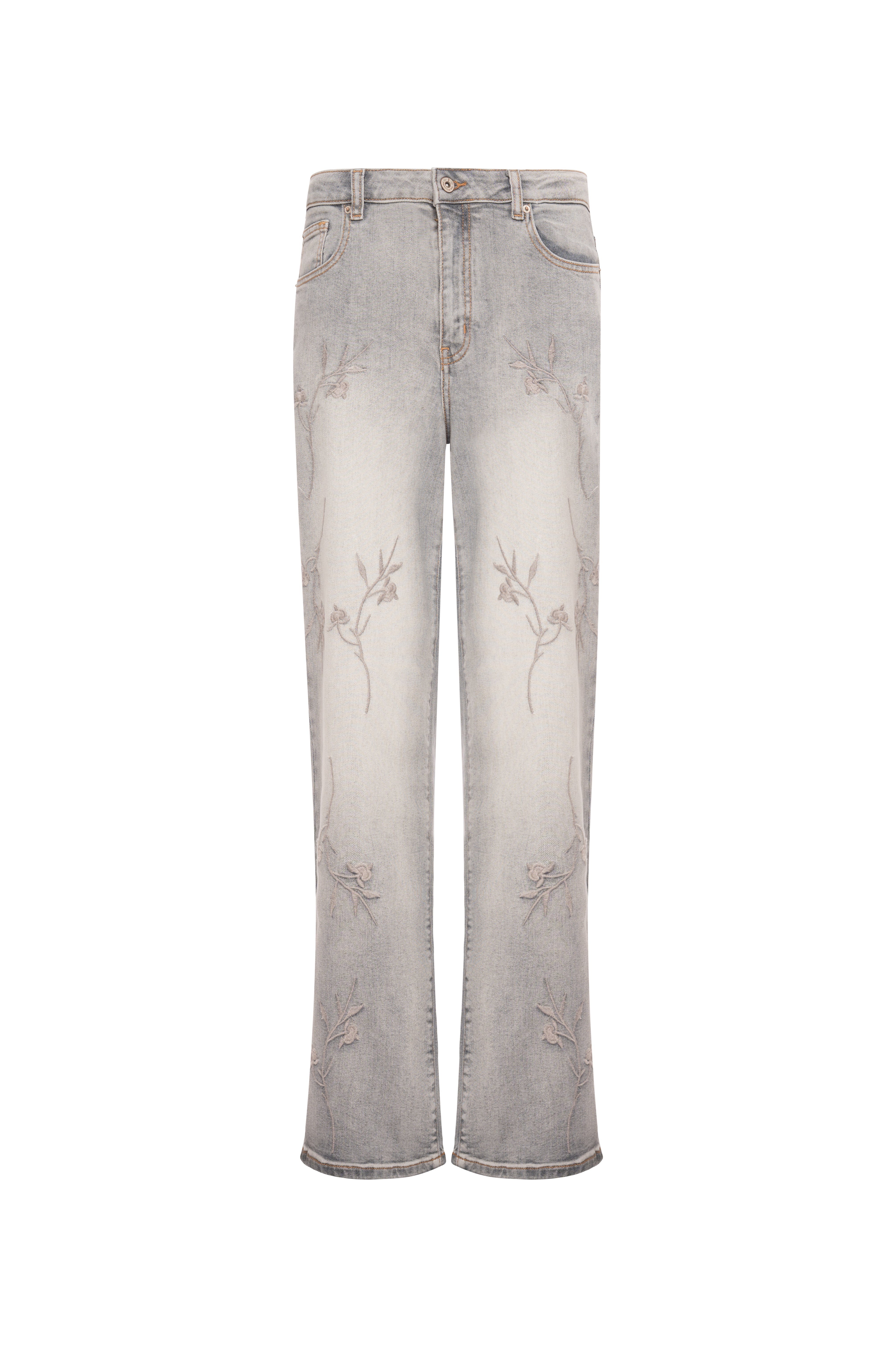 Jeans wide leg in denim grigio con lavaggio chiaro FRACOMINA — immagine 1 di 2
