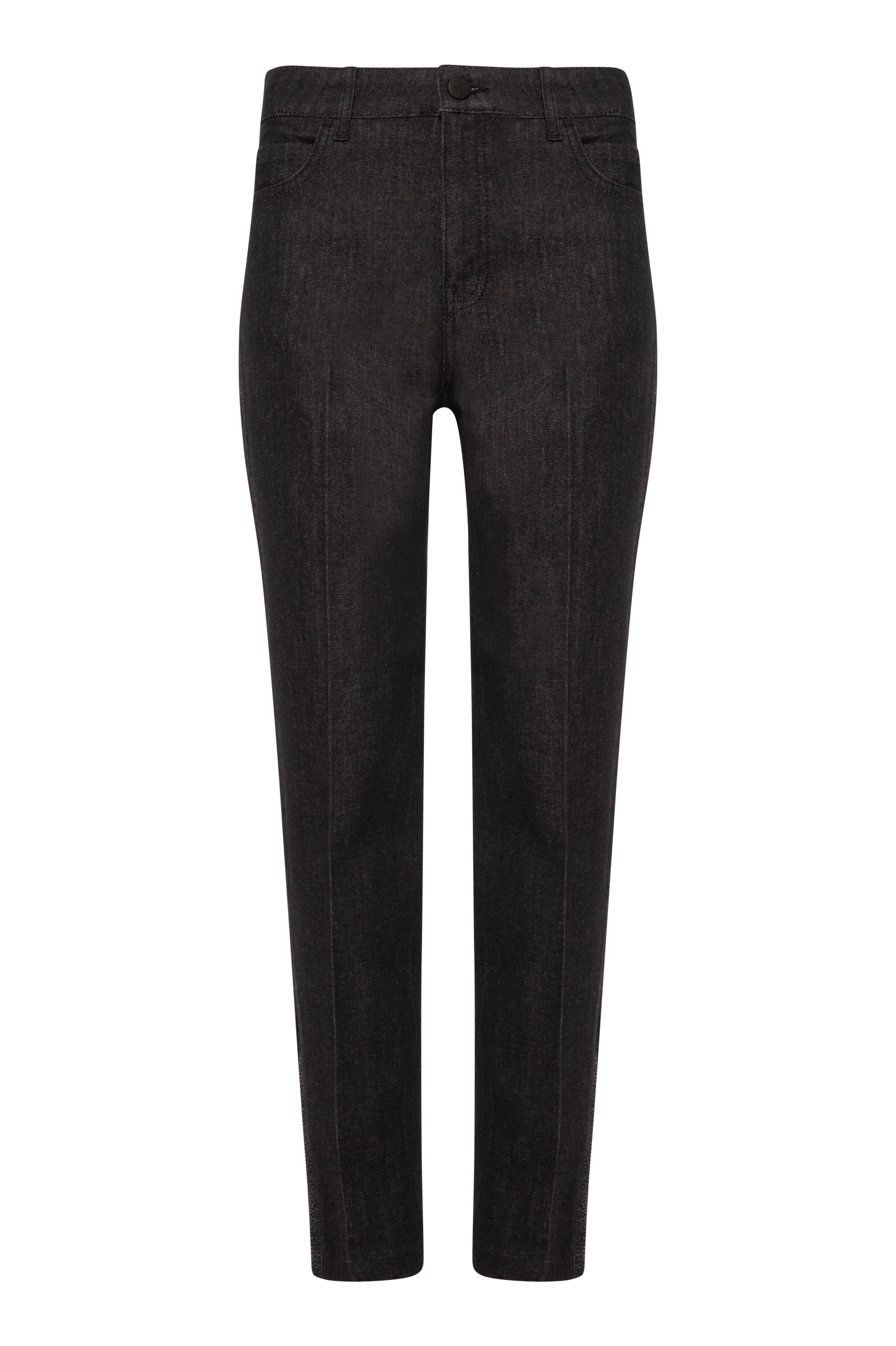 Jeans regular in denim nero con lavaggio rince FRACOMINA — immagine 1 di 3