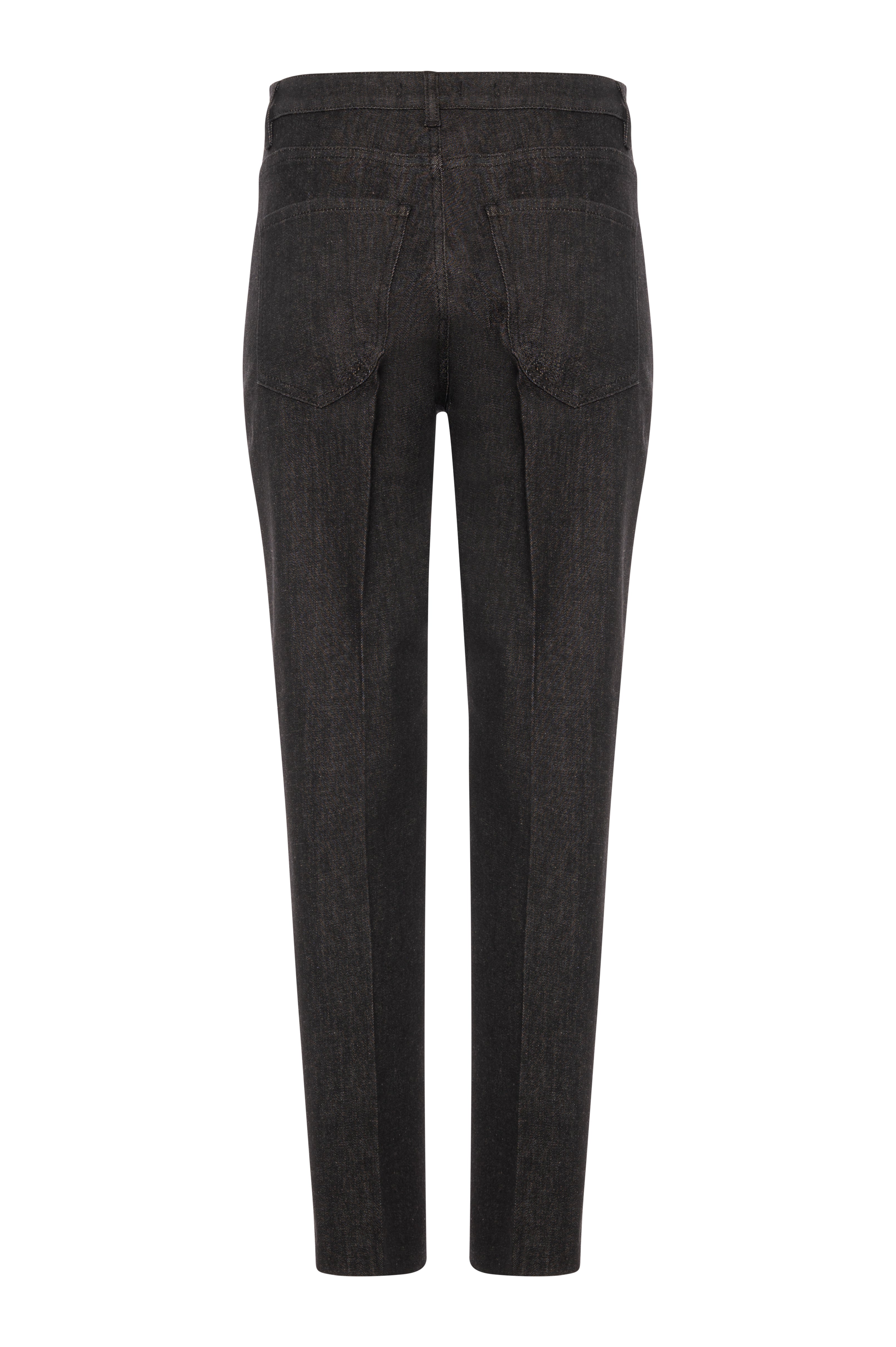 Jeans regular in denim nero con lavaggio rince FRACOMINA — immagine 2 di 3