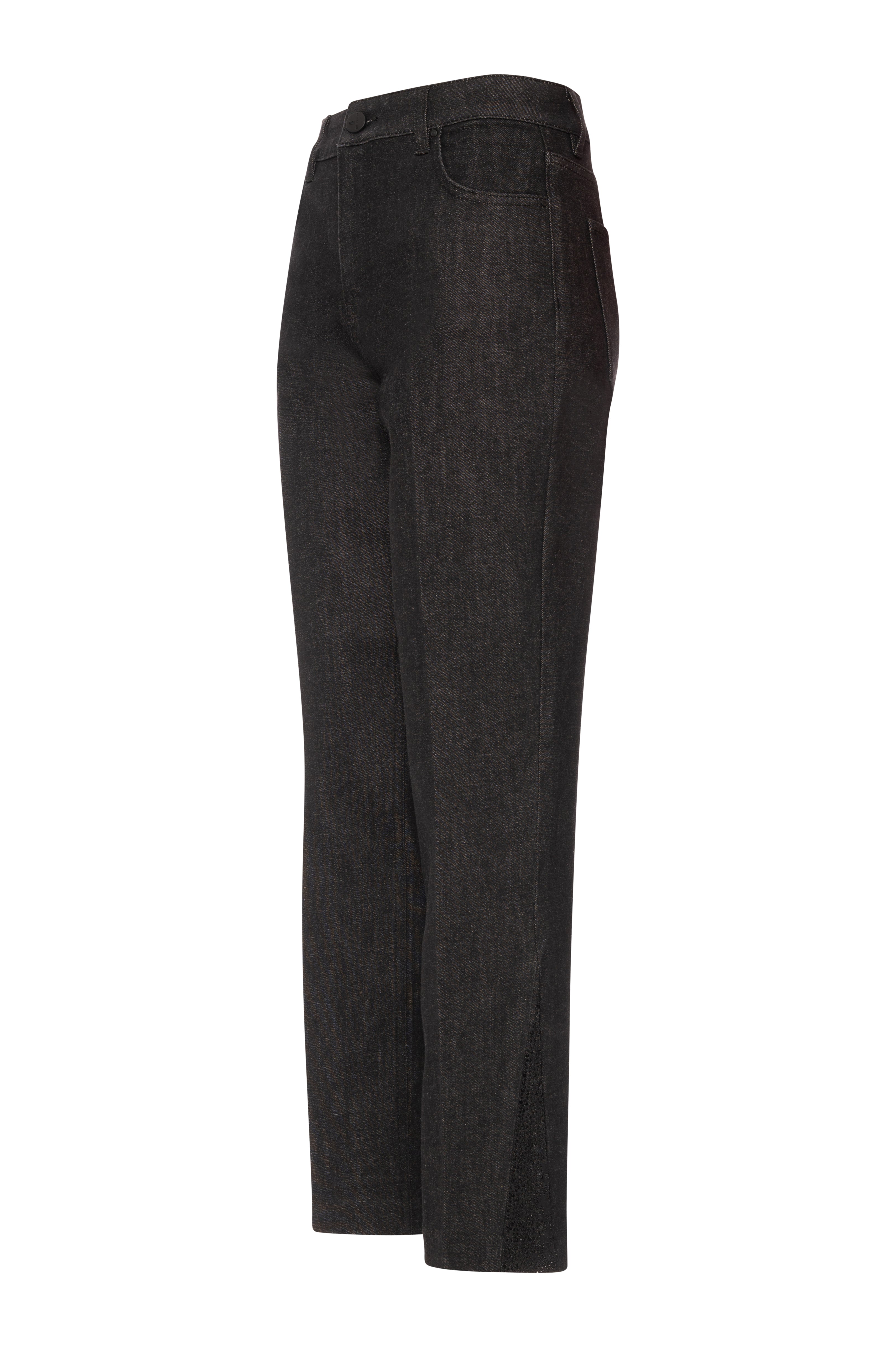 Jeans regular in denim nero con lavaggio rince FRACOMINA — immagine 3 di 3