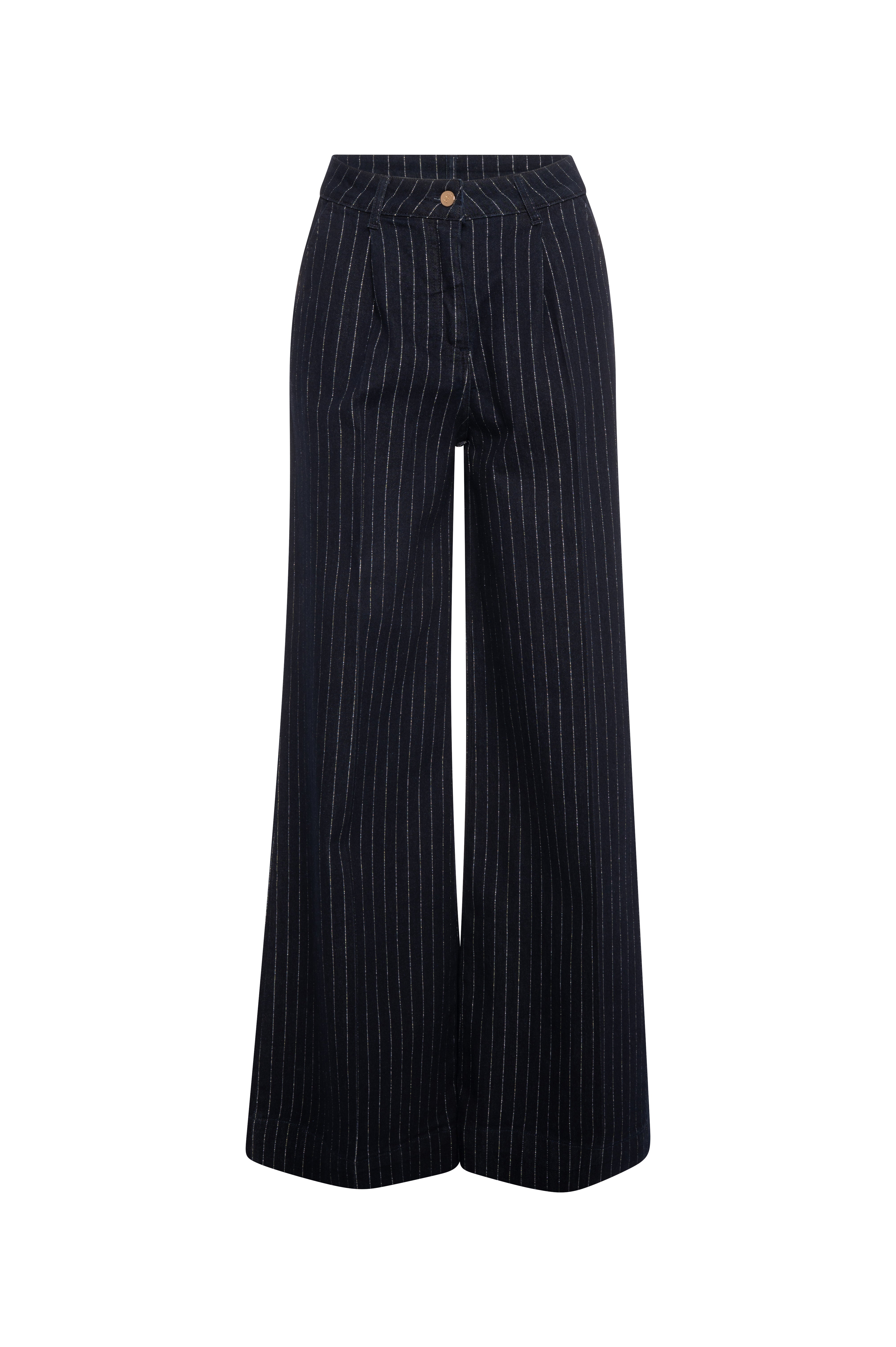 Jeans flare modello chino in denim gessato con lavaggio medio FRACOMINA — immagine 5 di 6