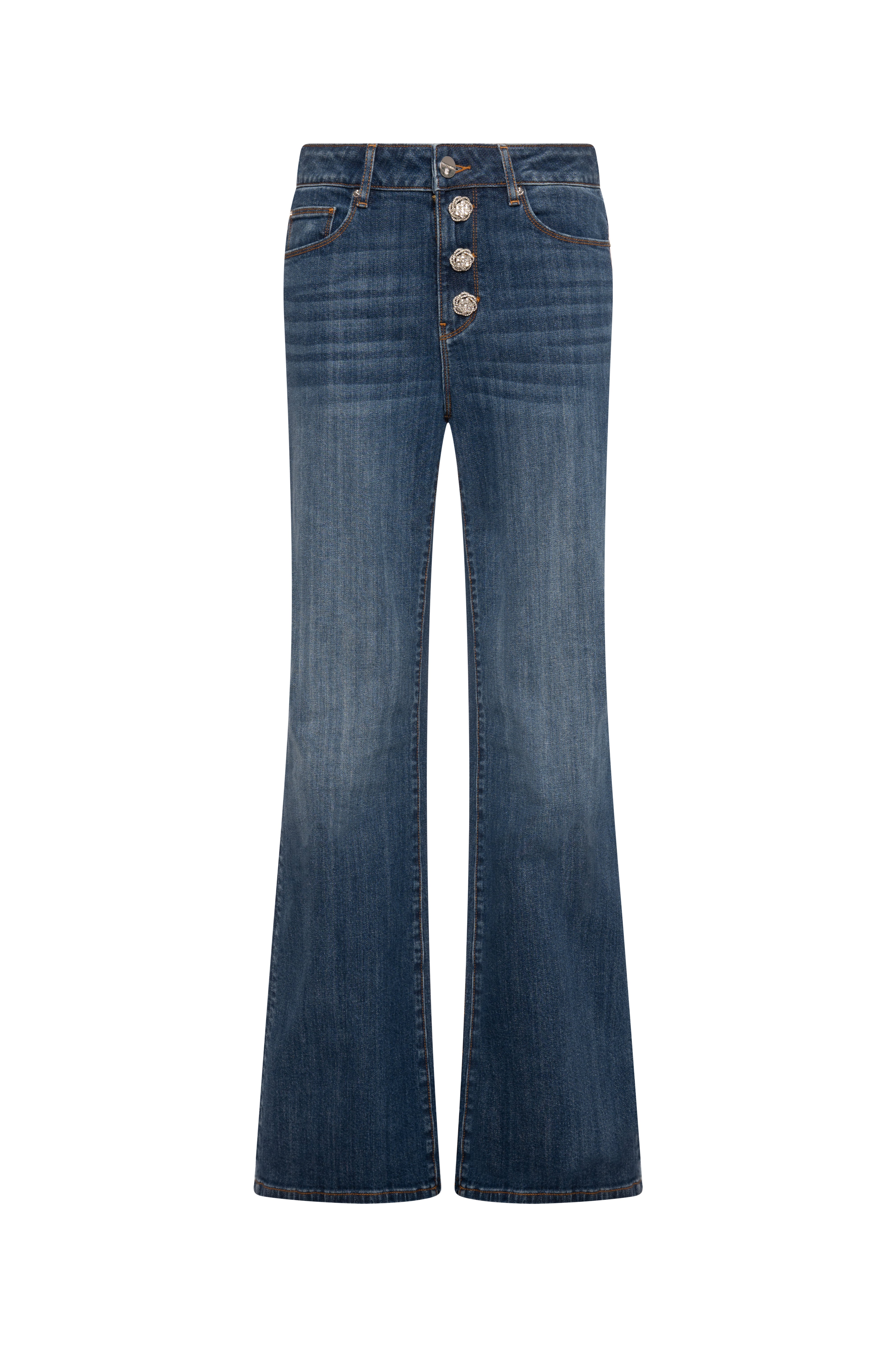 Jeans bootcut in denim con lavaggio medio FR26WVA013D45002-KG1 Fracomina