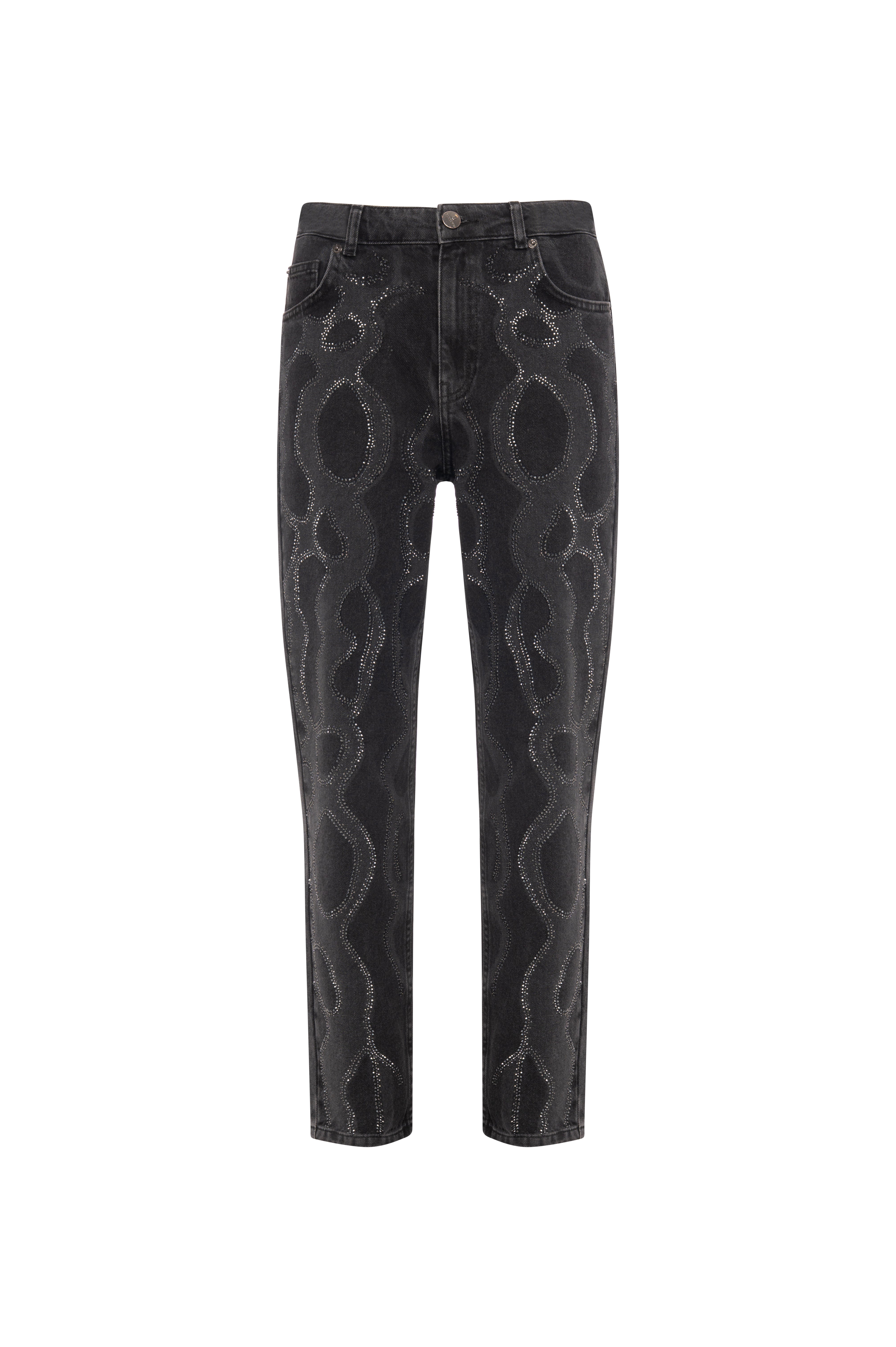 Jeans carrot mom fit in denim nero con lavaggio strong FR26WVD005D41993-KG6 Fracomina