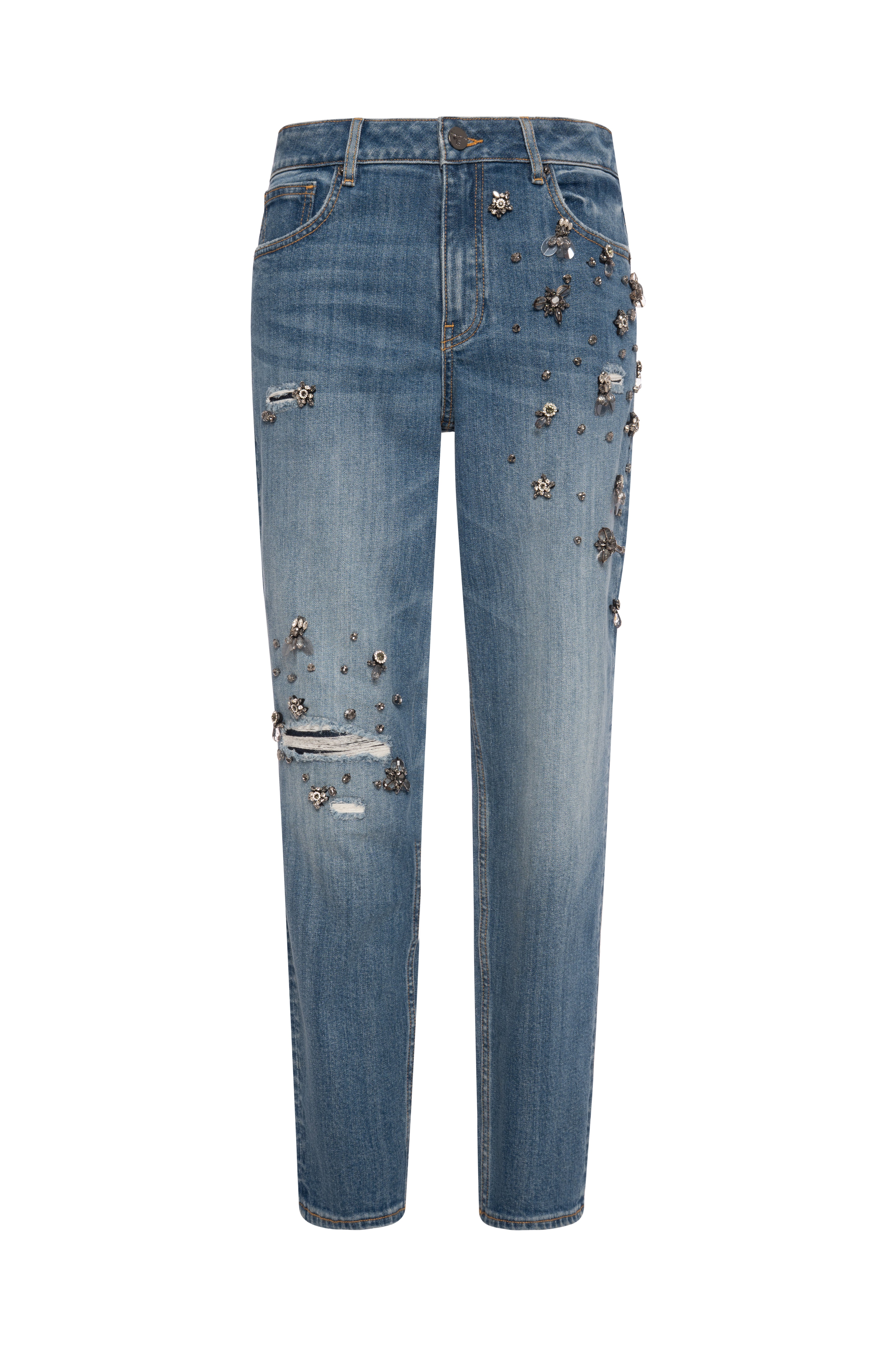 Jeans carrot mom fit in denim con lavaggio medio FR26WVD005D450P2-K85 Fracomina
