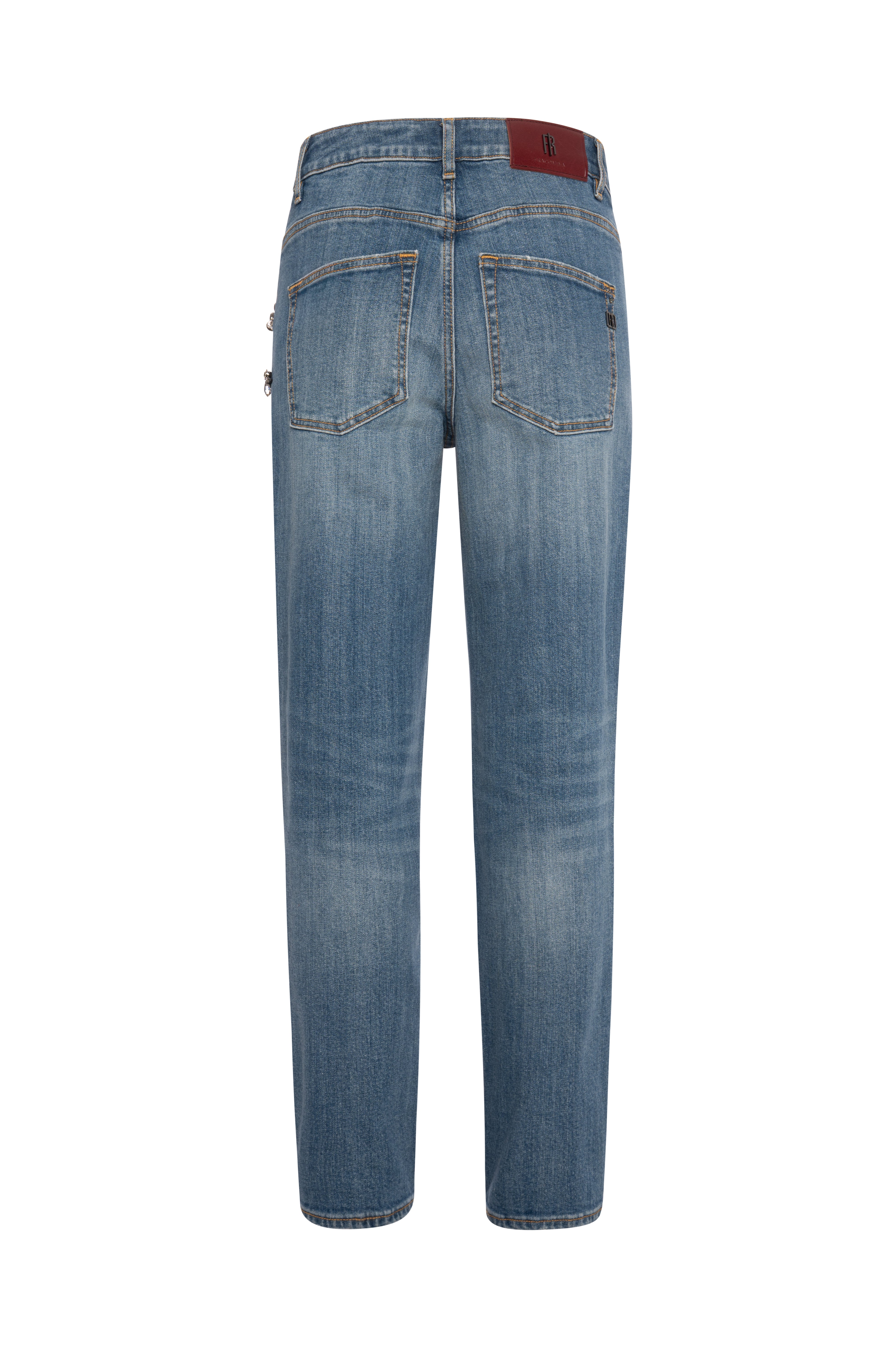 Jeans carrot mom fit in denim con lavaggio medio FR26WVD005D450P2-K85 Fracomina
