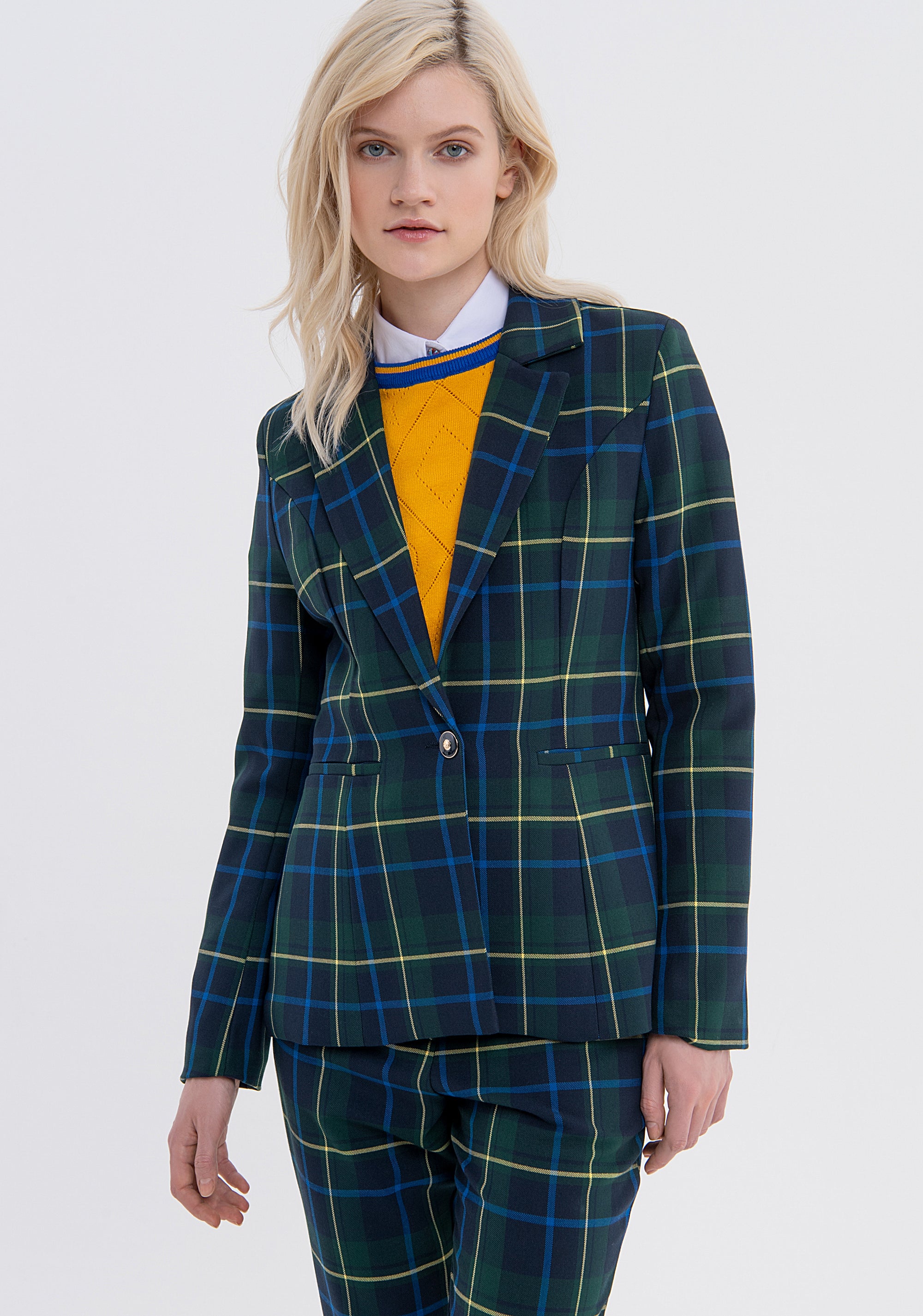 Blazer regular monopetto in tartan FS23WJ2010W66195 FRACOMINA