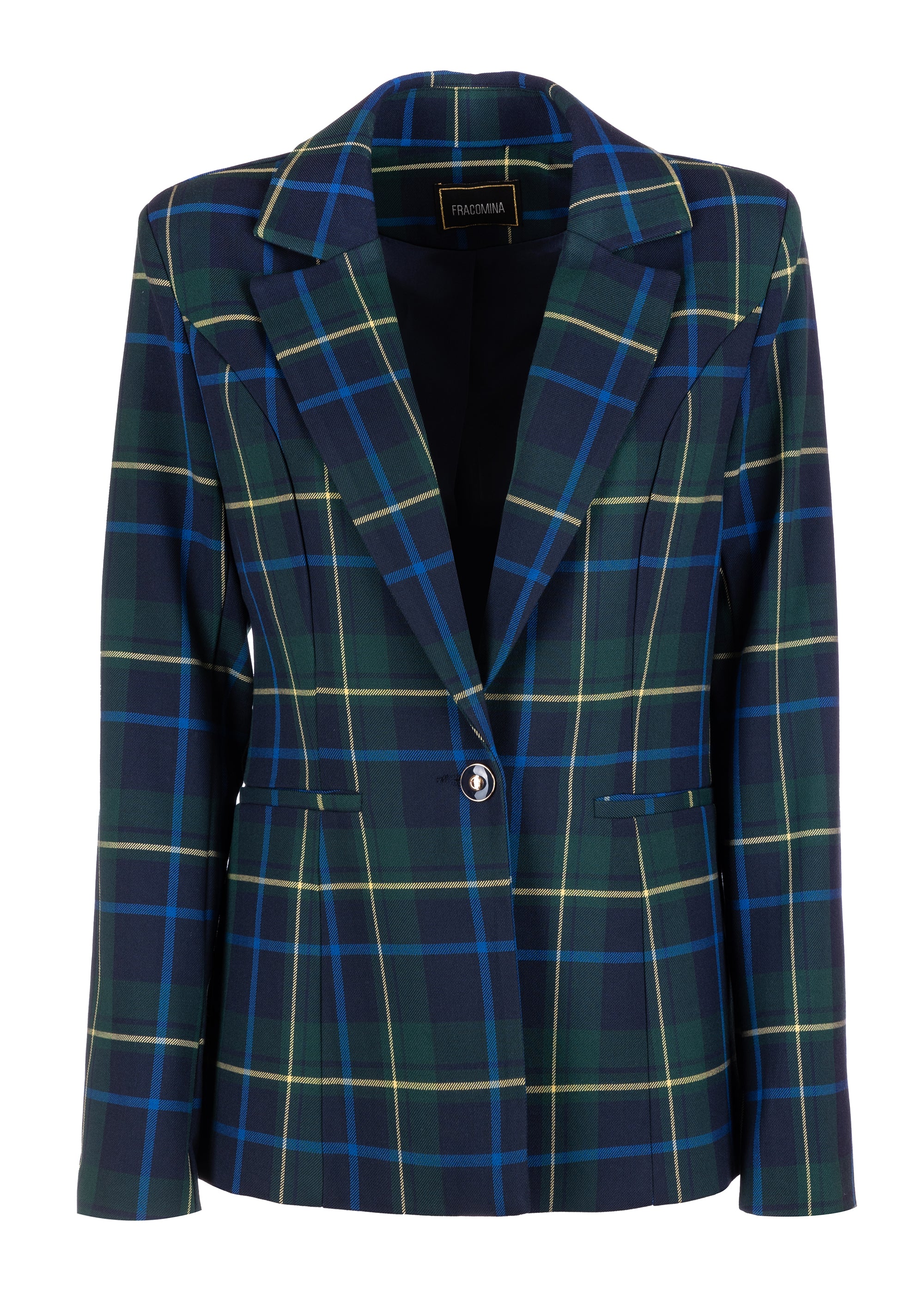 Blazer regular monopetto in tartan FS23WJ2010W66195 FRACOMINA