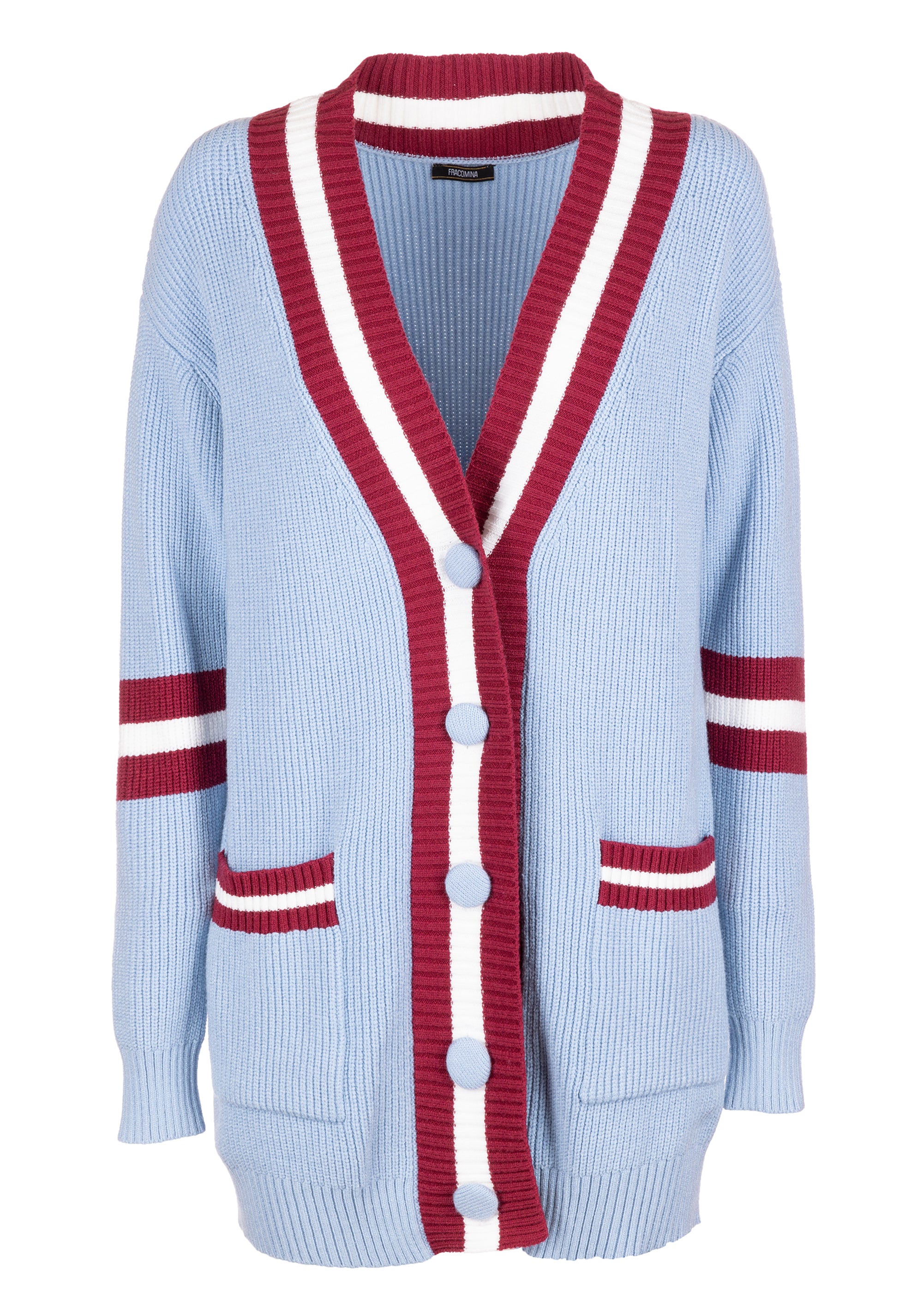 Cardigan regular lungo con aviature FS23WT8001K50201 Fracomina