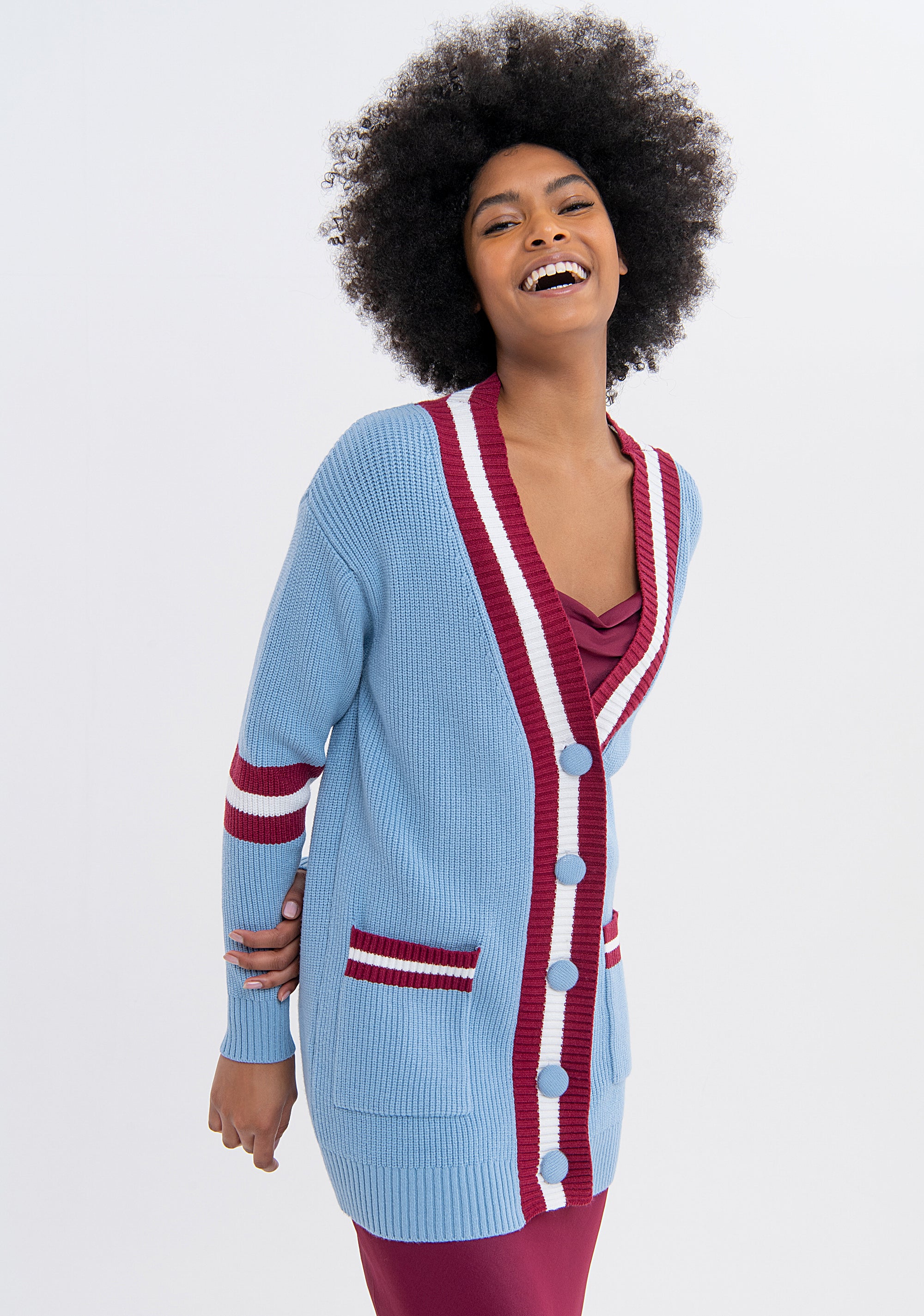 Cardigan regular lungo con aviature FS23WT8001K50201 Fracomina