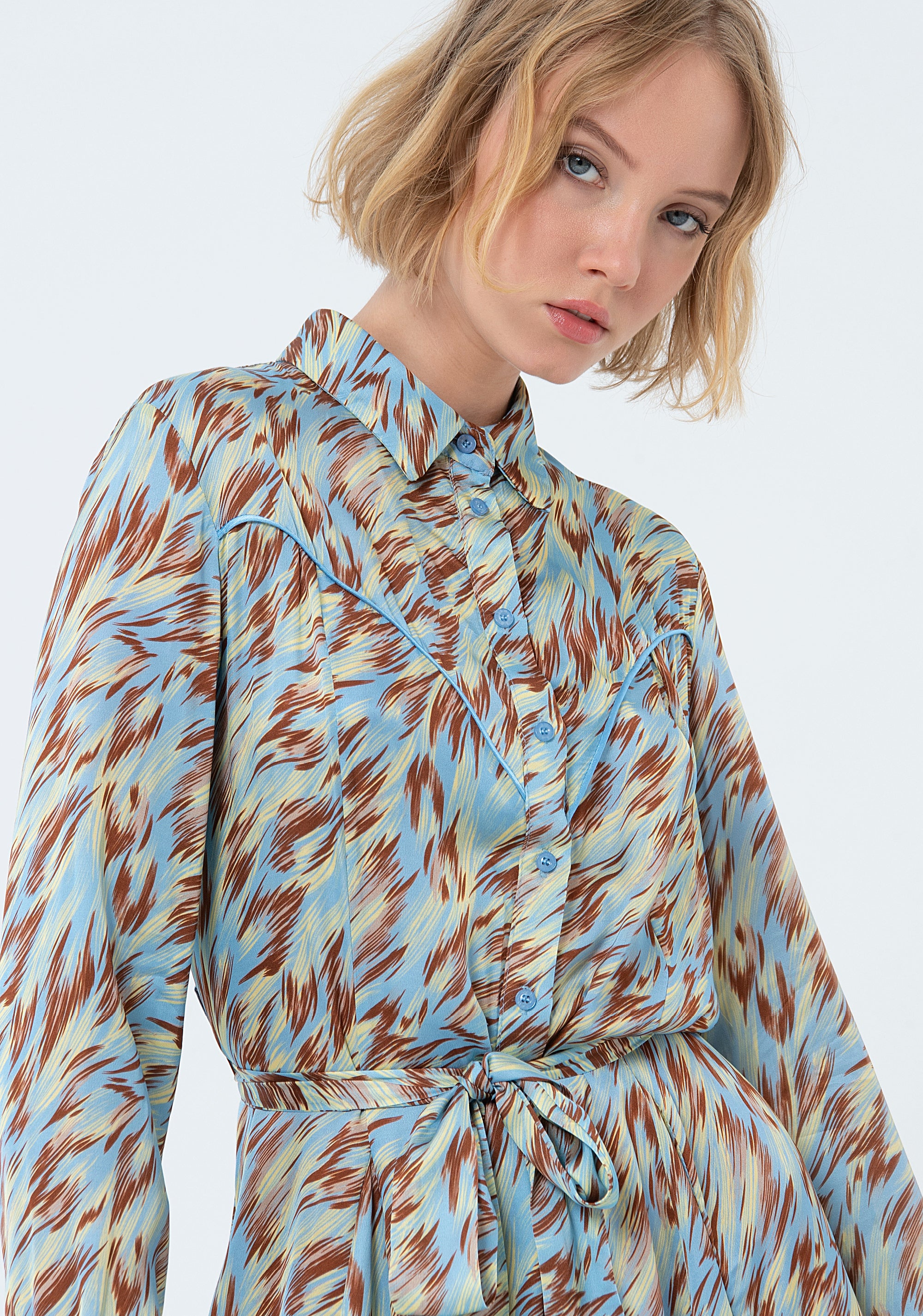 Abito regular modello chemisier in fantasia animalier FS24SD1028W451L7-S60 Fracomina