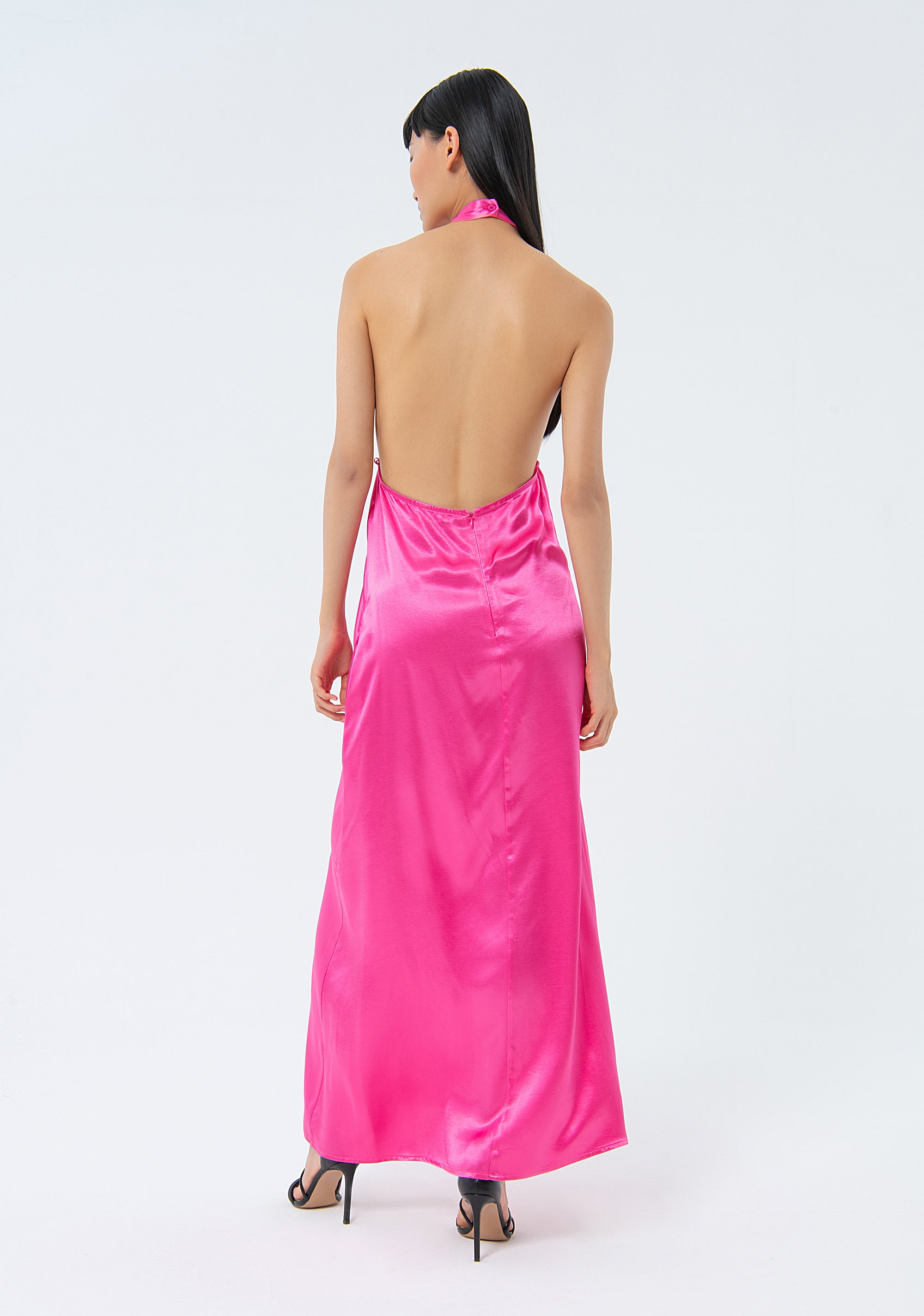 Abito linea diritta midi in raso