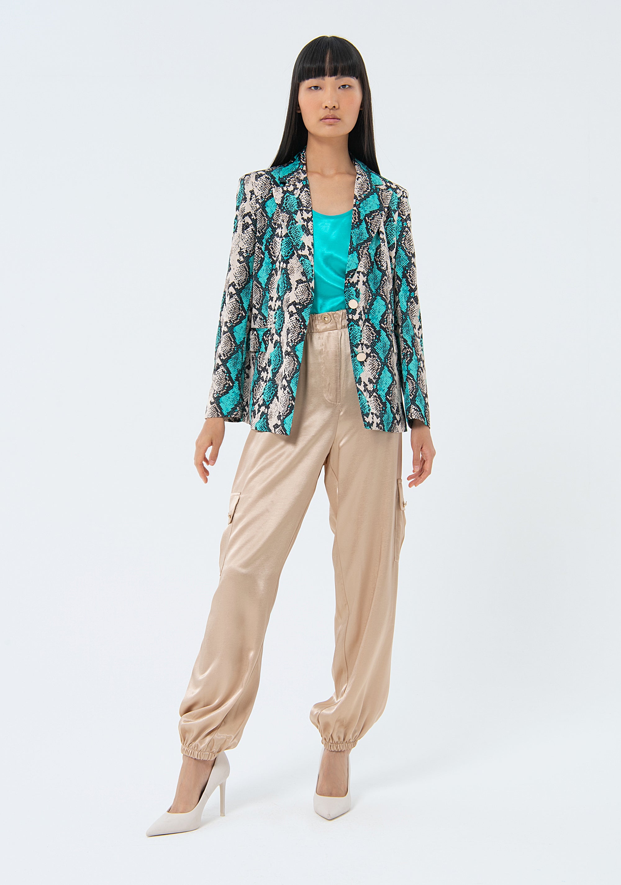 Blazer regular in fantasia animalier FS24SJ3003W411N4-S58 Fracomina