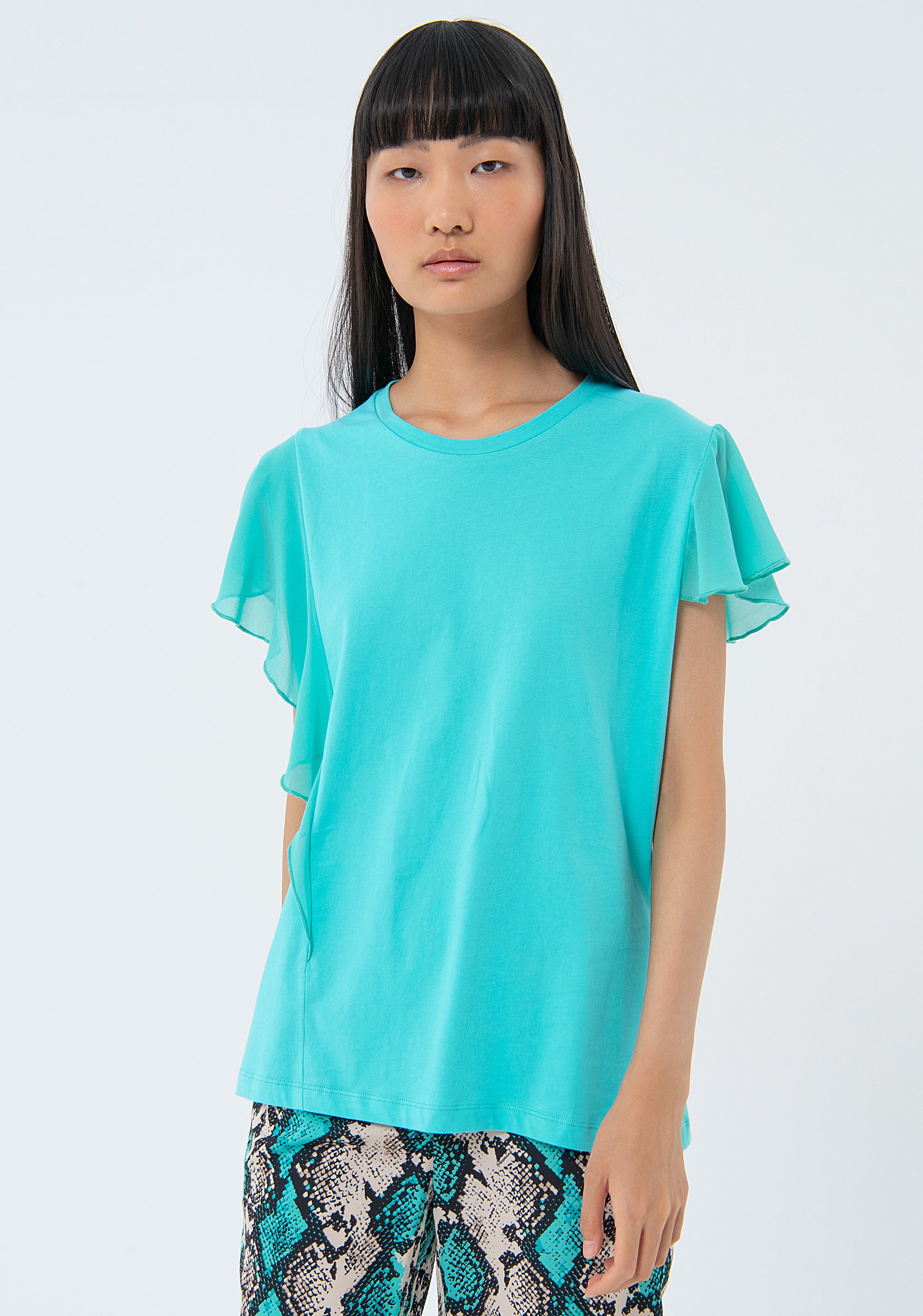 T-shirt over in jersey con gale FS24ST3006J40001-268 Fracomina