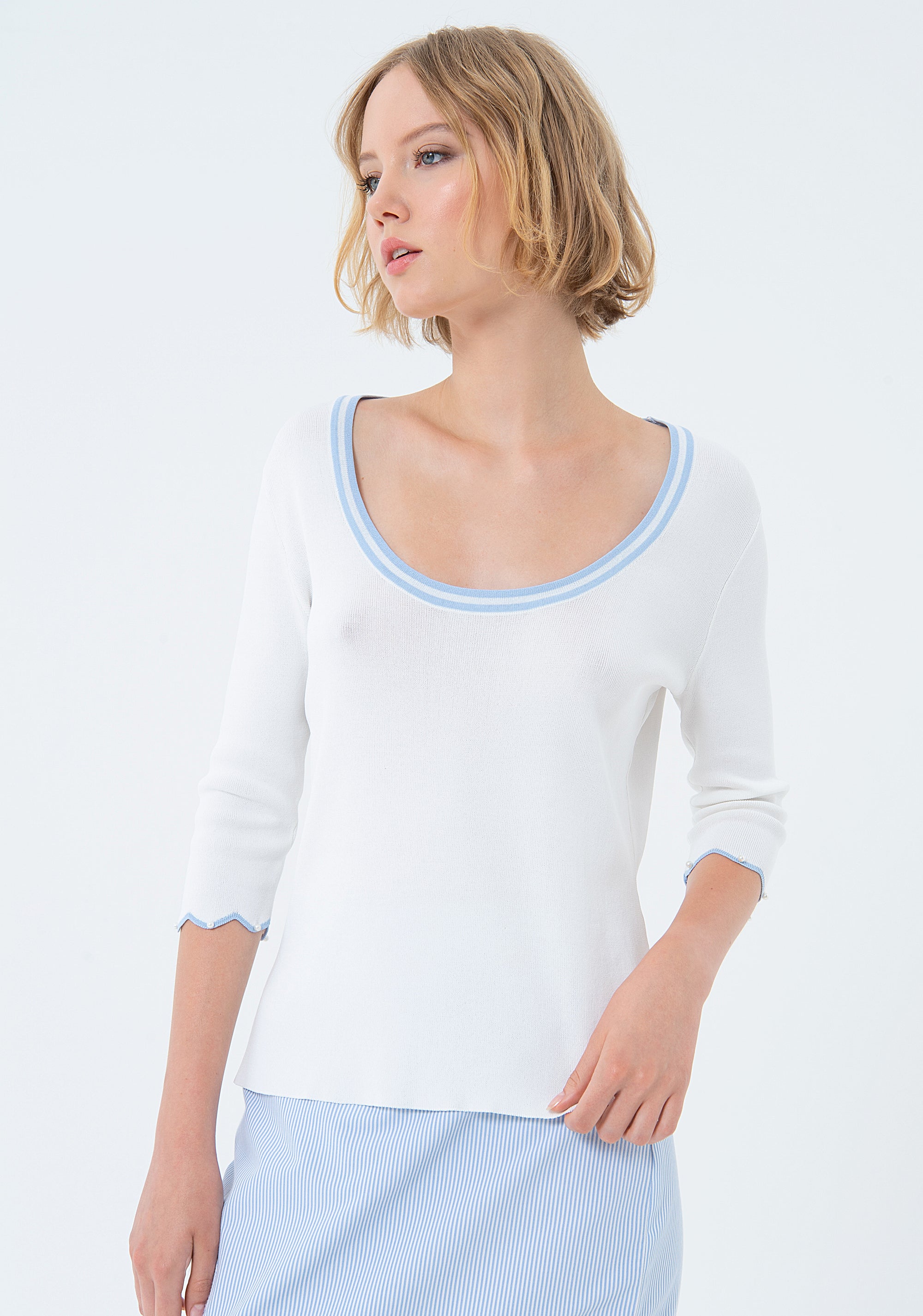 Top slim con scollo tondo FS24ST4008K41601-278 Fracomina
