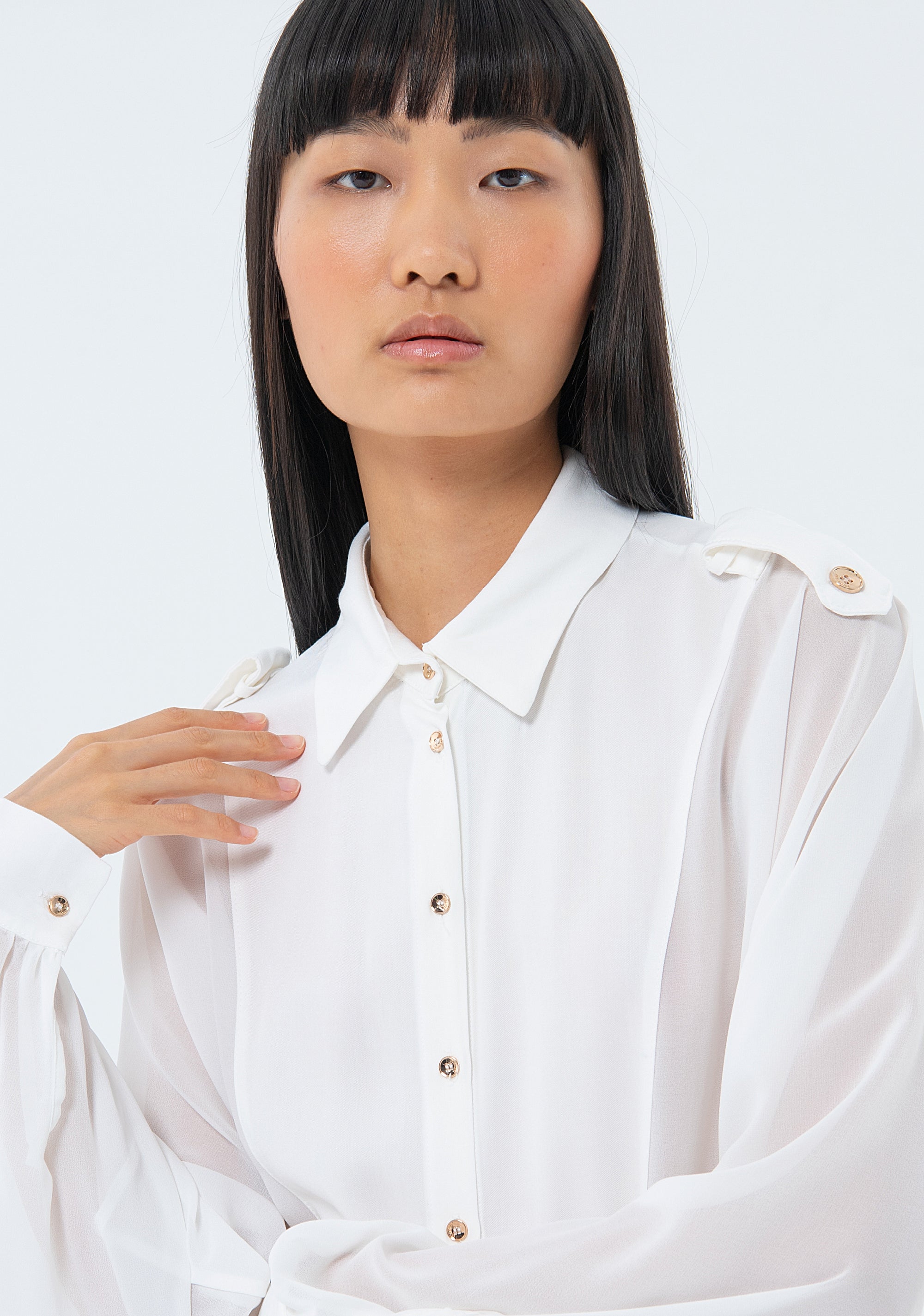 Camicia regular con inserti trasparenti FS24ST6002W56601-472 Fracomina