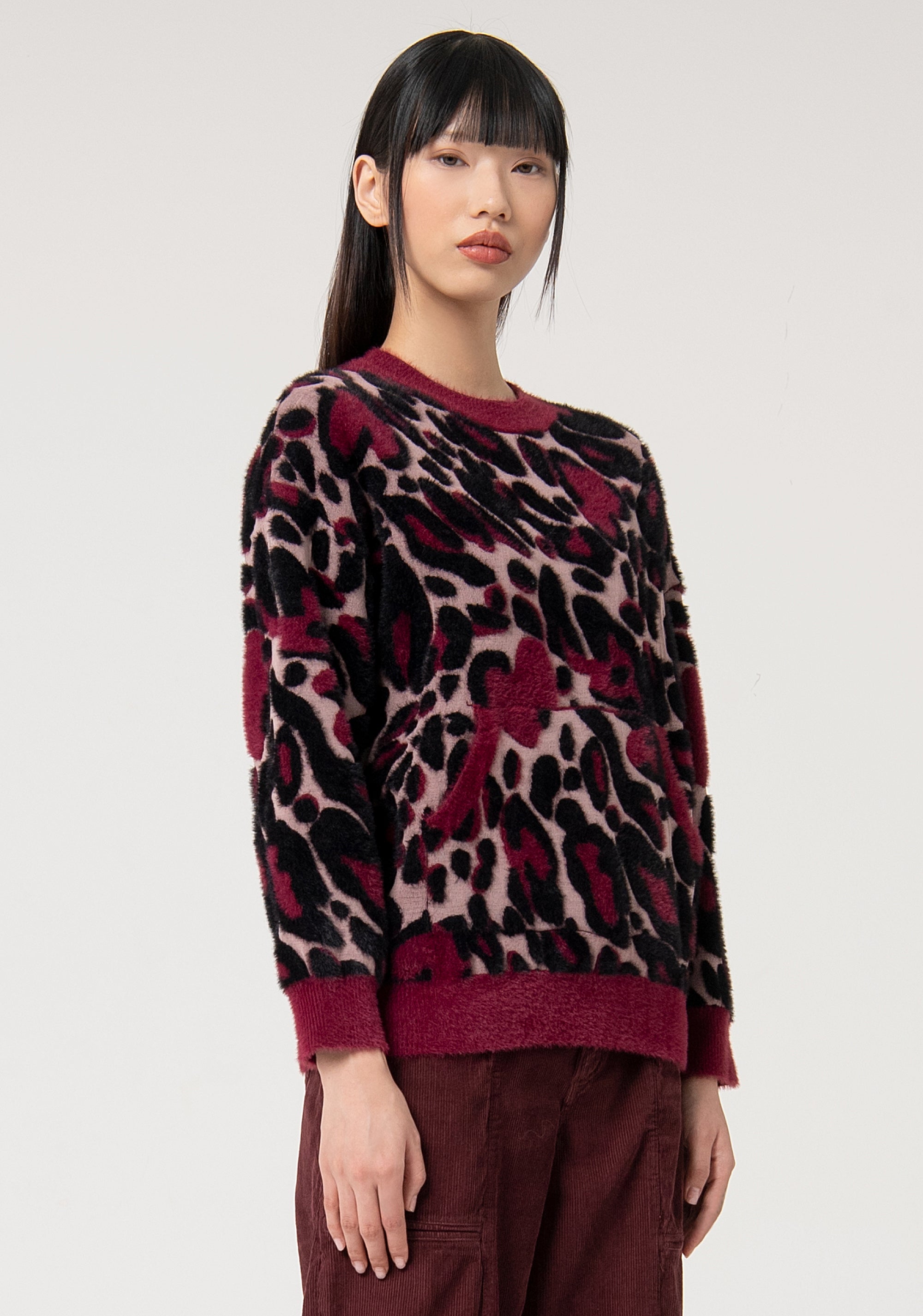 Maglia regular in jacquard animalier FS24WT7015K537F8-S91 Fracomina