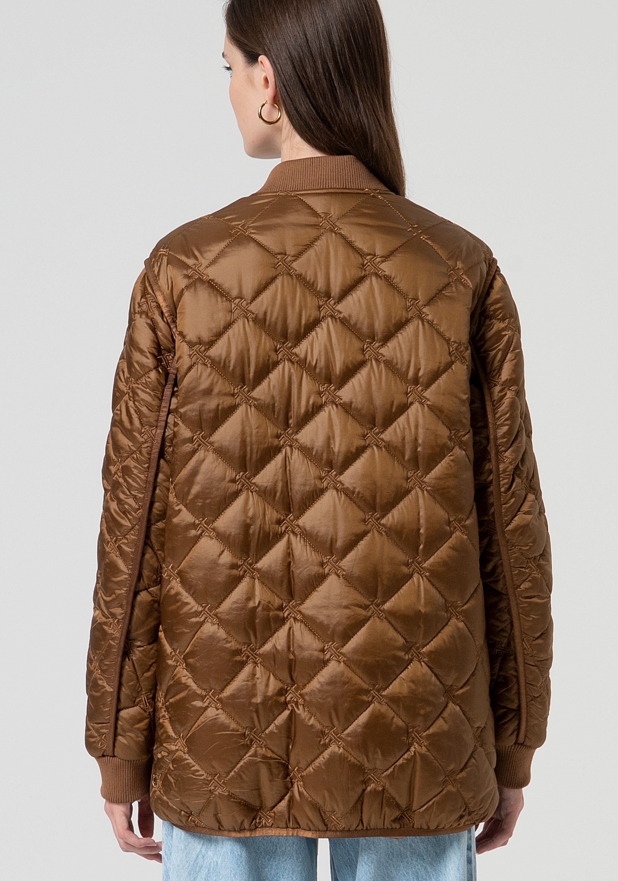 Giacca bomber oversize in nylon trapuntato