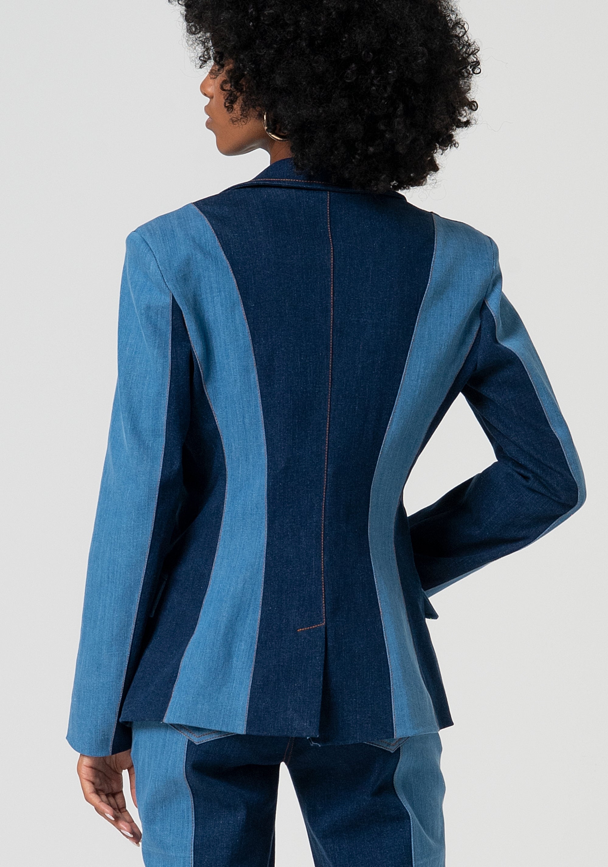 Blazer slim monopetto in denim FS25SJ3006D45001-T38 Fracomina