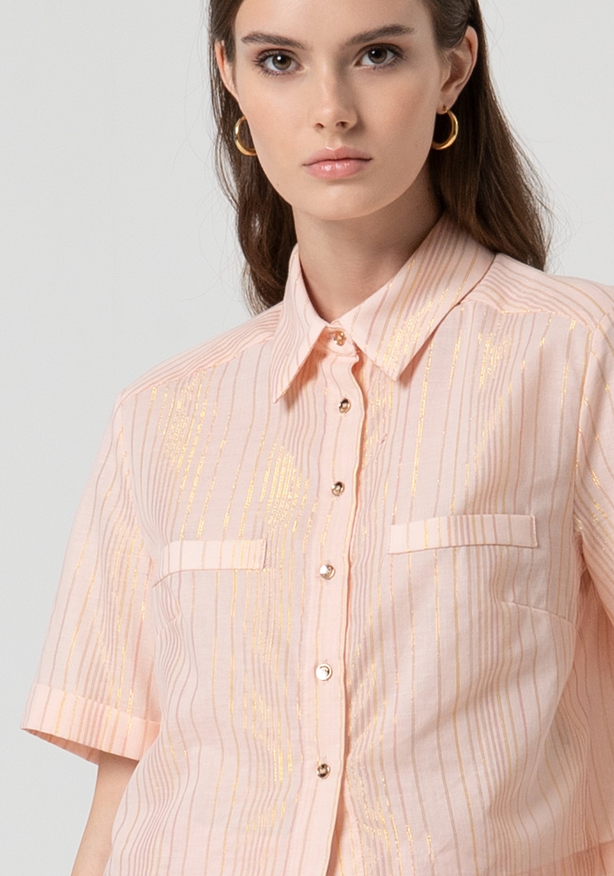 Camicia cropped a righe FS25ST6004W78601-226 Fracomina