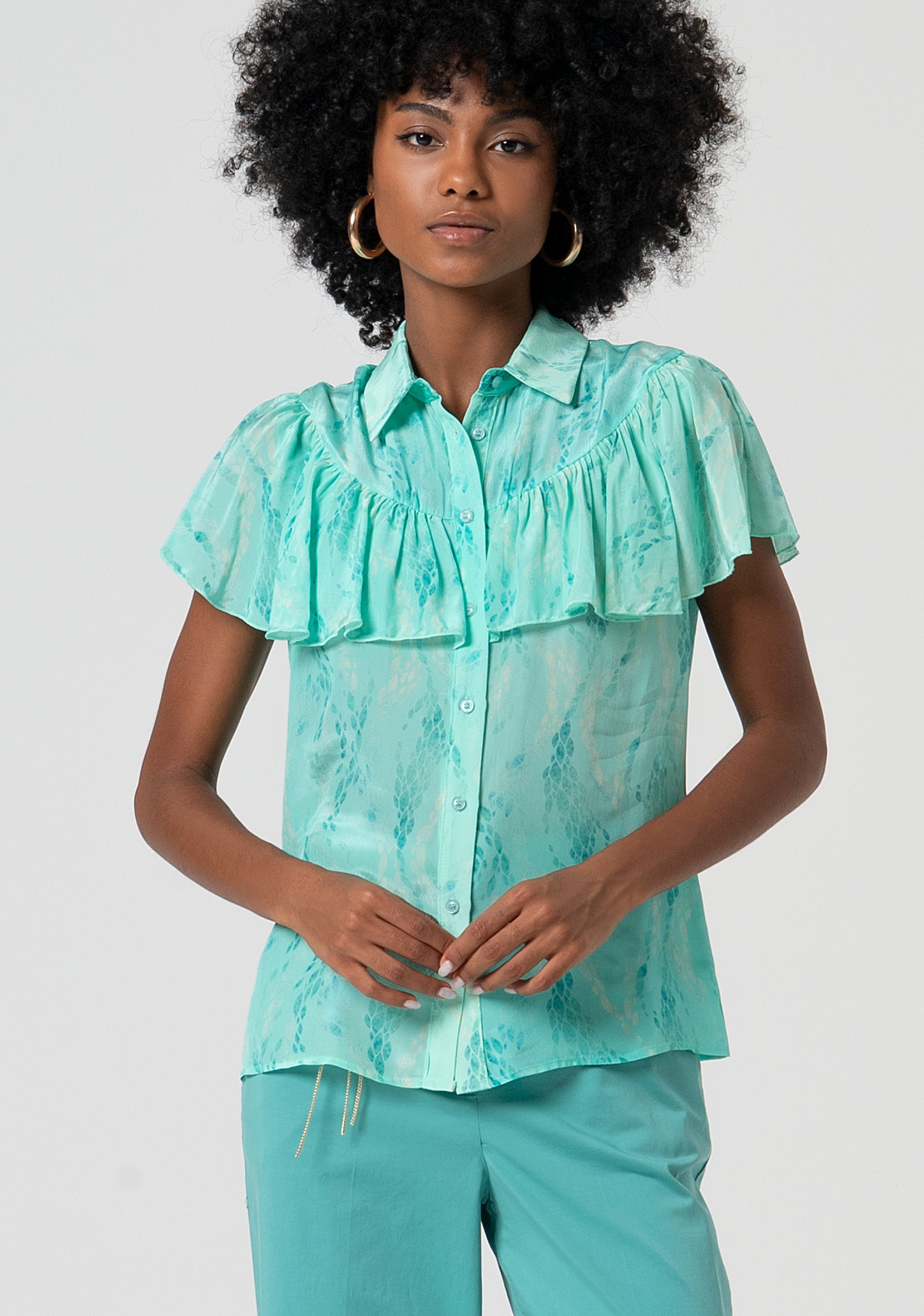 Camicia regular in fantasia astratta FS25ST6016W422J3-T27 Fracomina