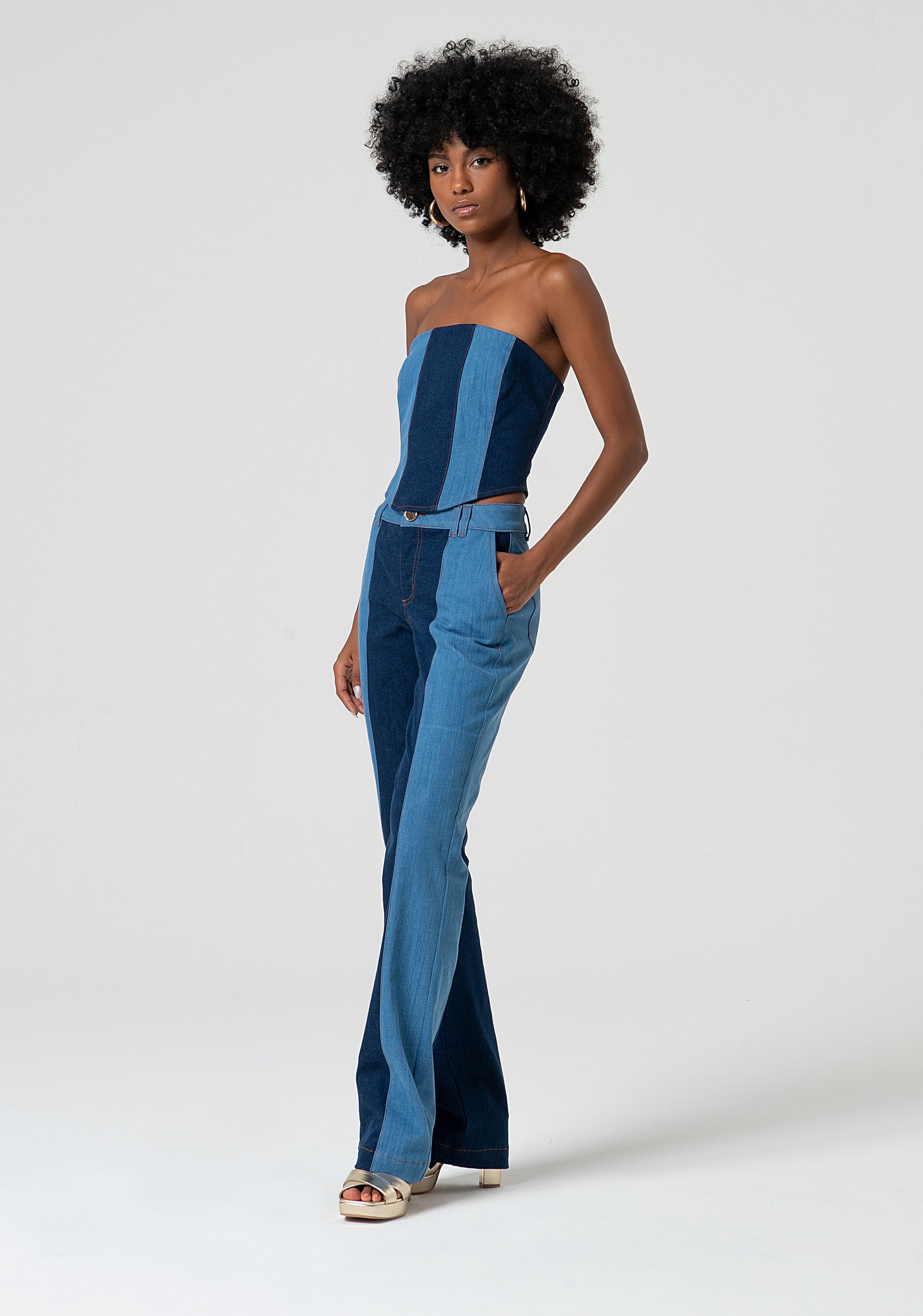 Pantaloni bootcut in denim FS25SVA003D45001-T38 Fracomina