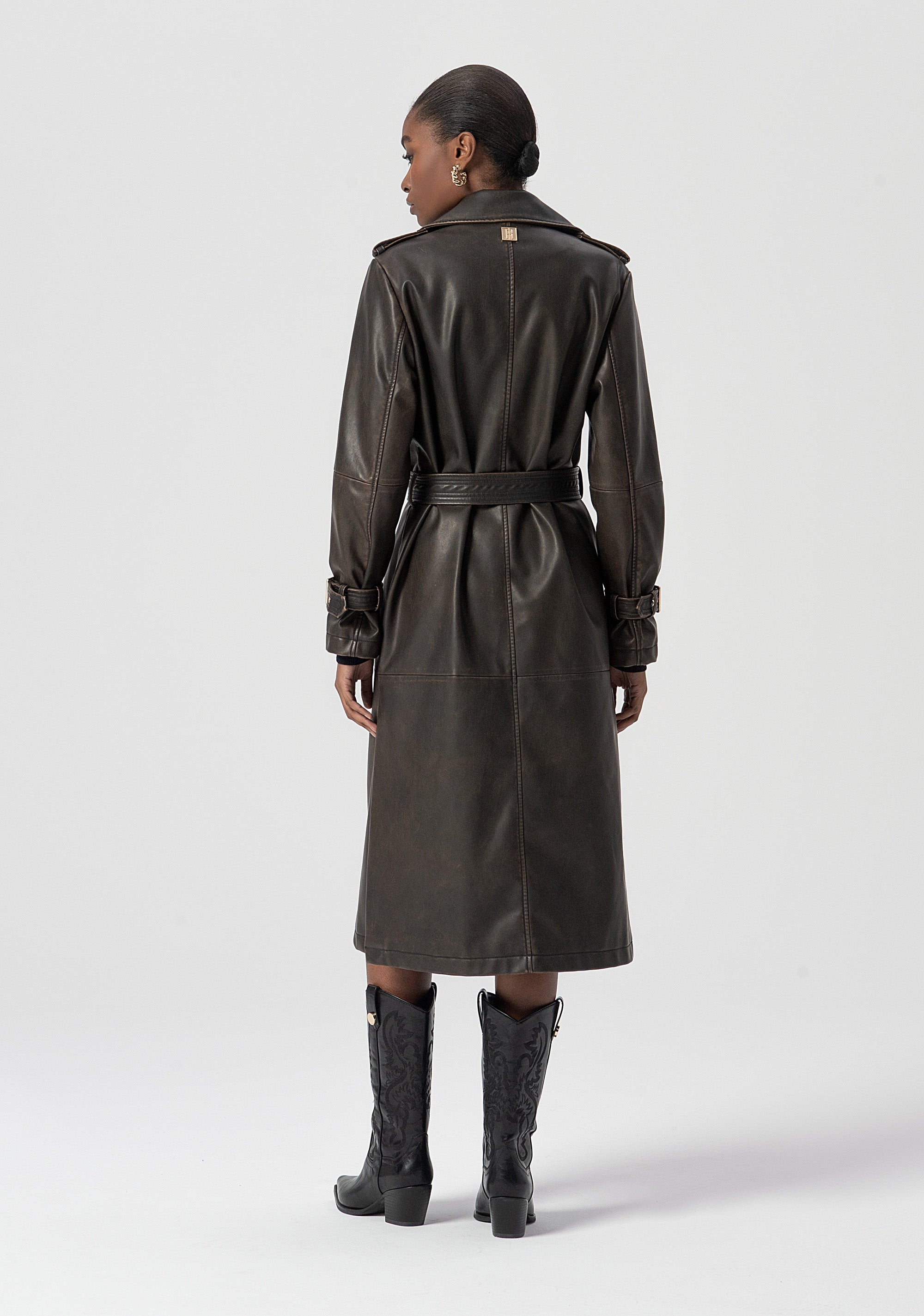 Trench regular lungo con cintura FS25WC7001P41101-397 Fracomina