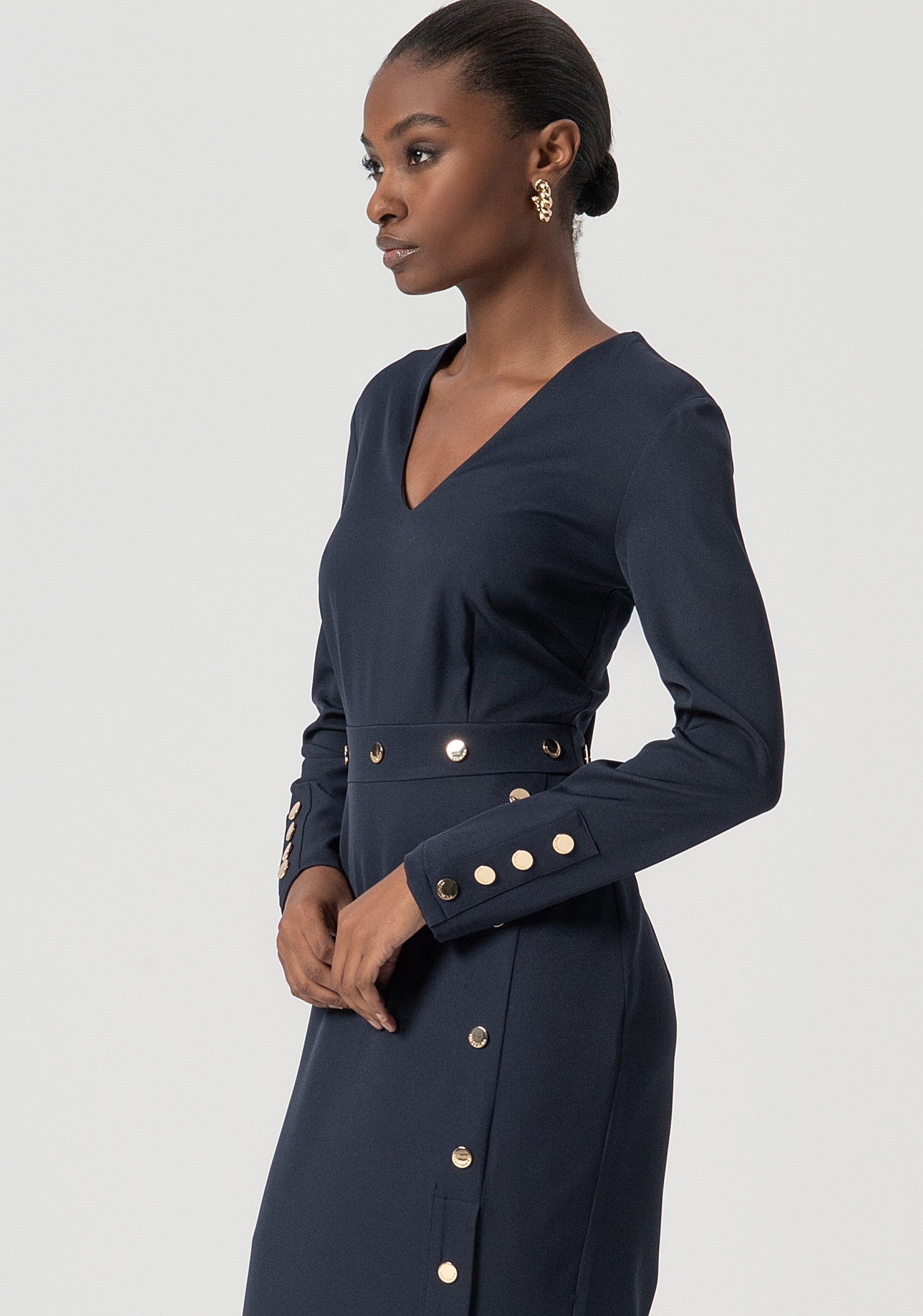 Abito slim midi in tessuto stretch FS25WD2002W47601-064 Fracomina