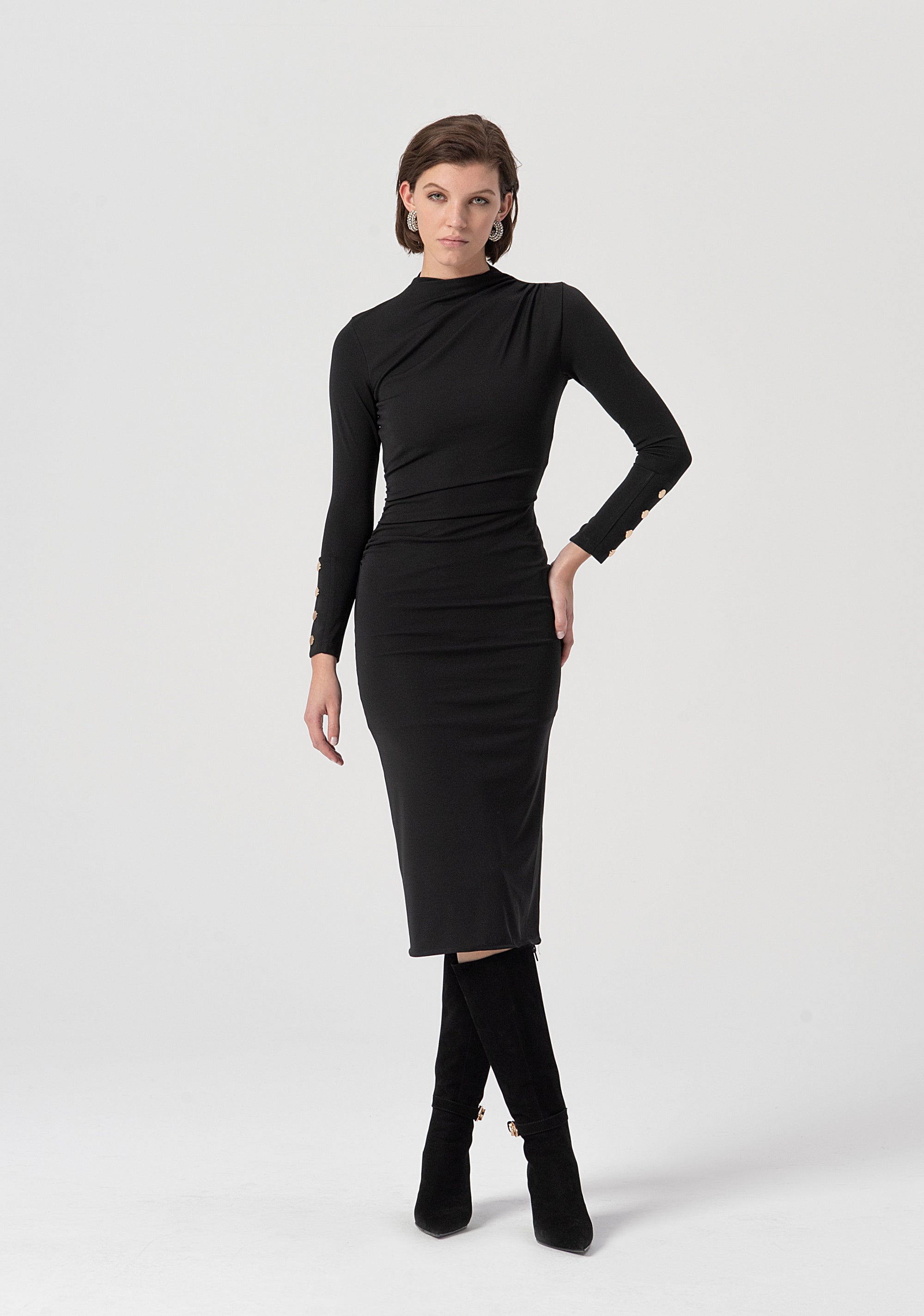 Abito slim midi in tessuto stretch FS25WD2007W62601-053 Fracomina