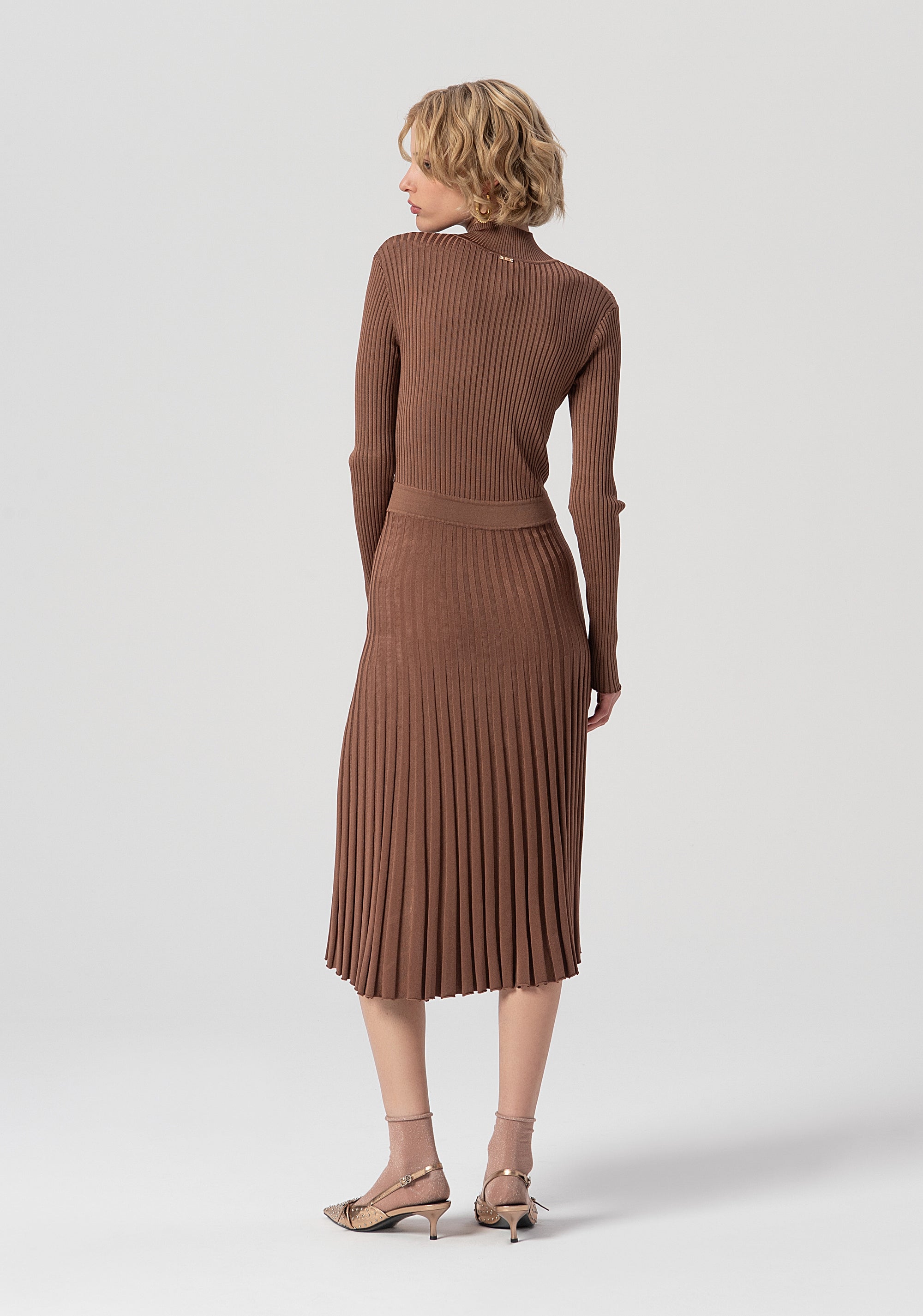 Abito slim midi in maglia a coste FS25WD5003K56101-091 Fracomina