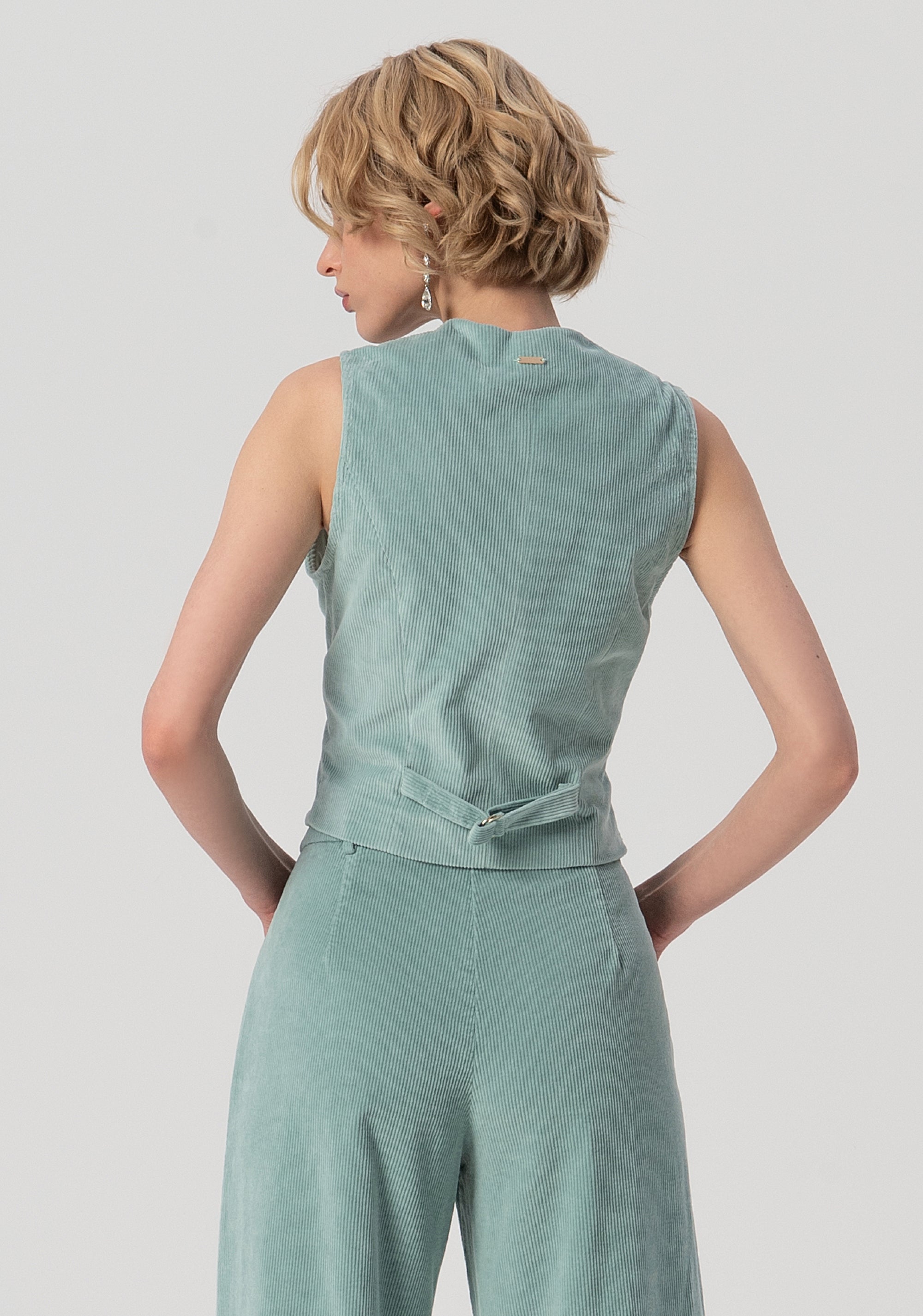 Gilet regular in velluto mille righe FS25WJ5003W59401-806 Fracomina