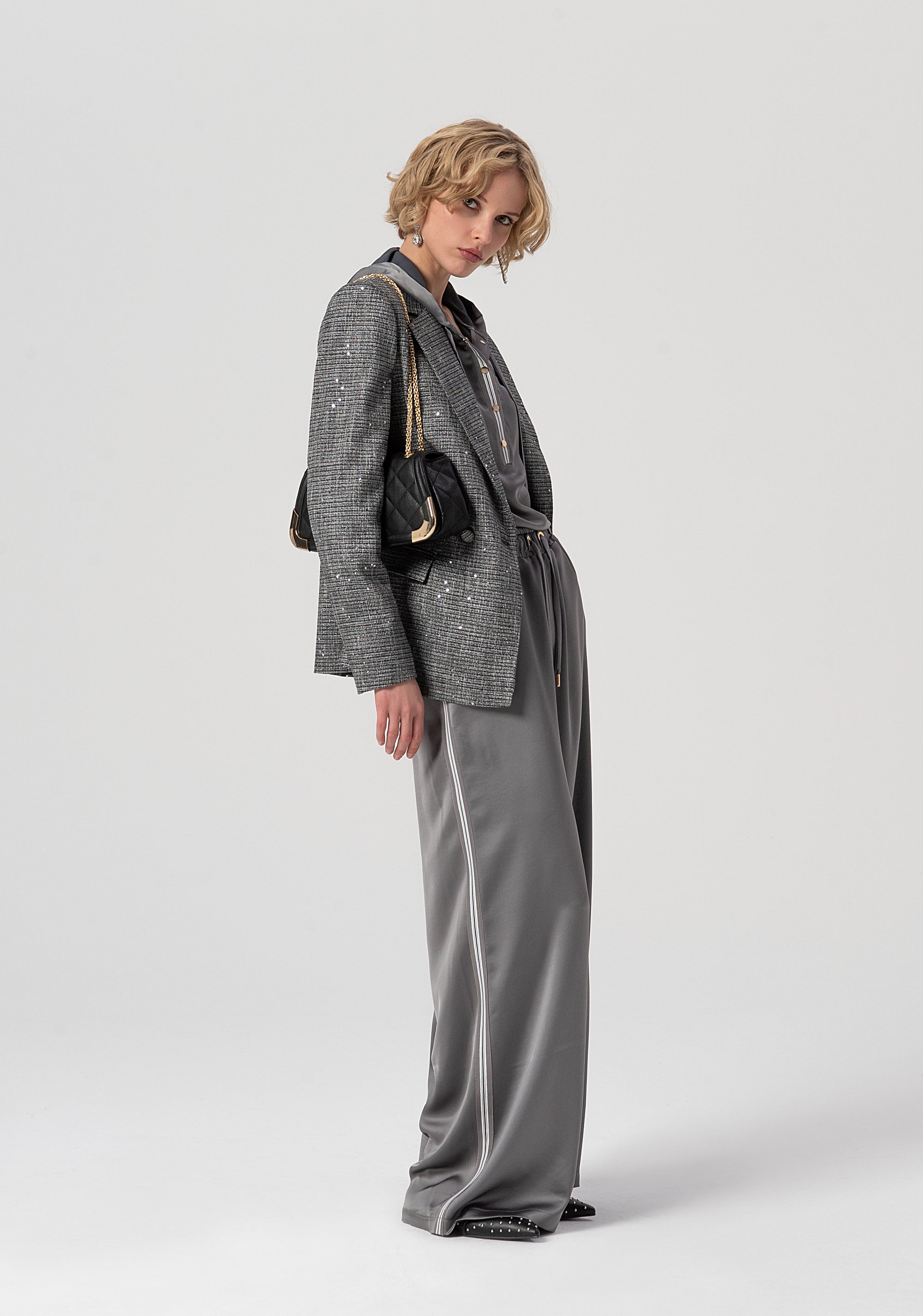 Blusa regular in raso con cappuccio FS25WT1002W47001-156 Fracomina