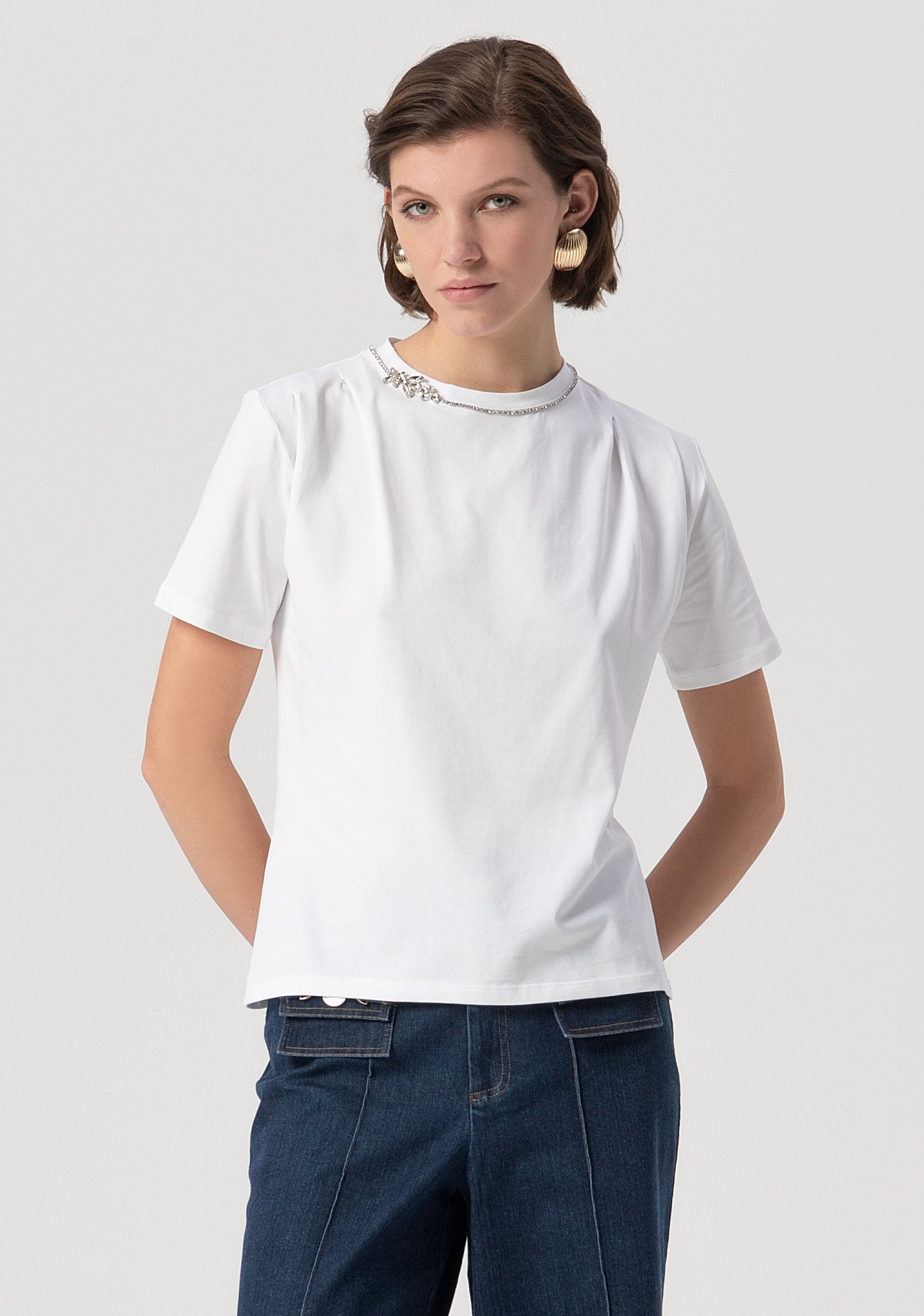 T-shirt regular in jersey stretch FS25WT3002J40101-278 Fracomina
