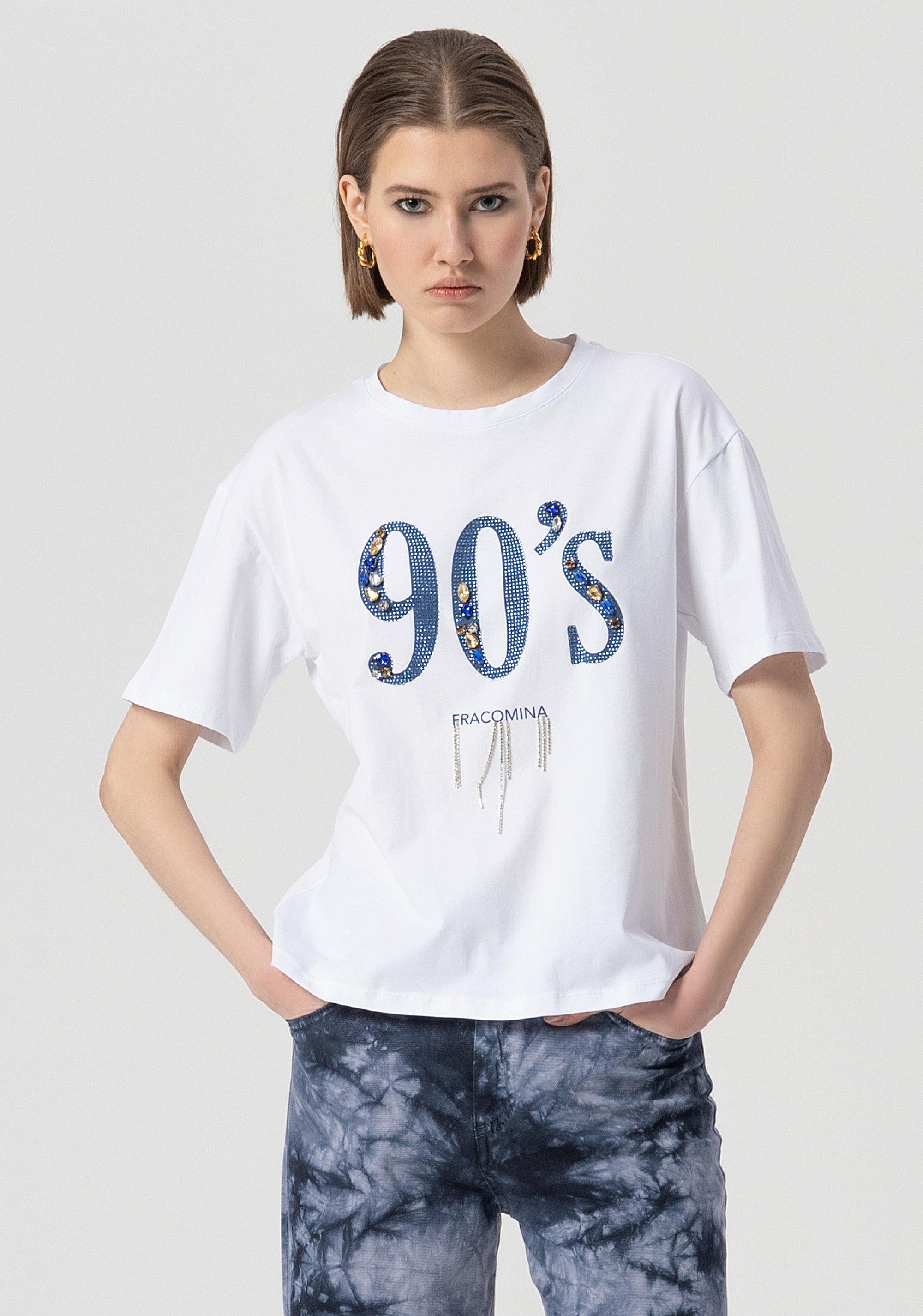 T-shirt over in jersey stretch FS25WT3003J401R8-278 Fracomina