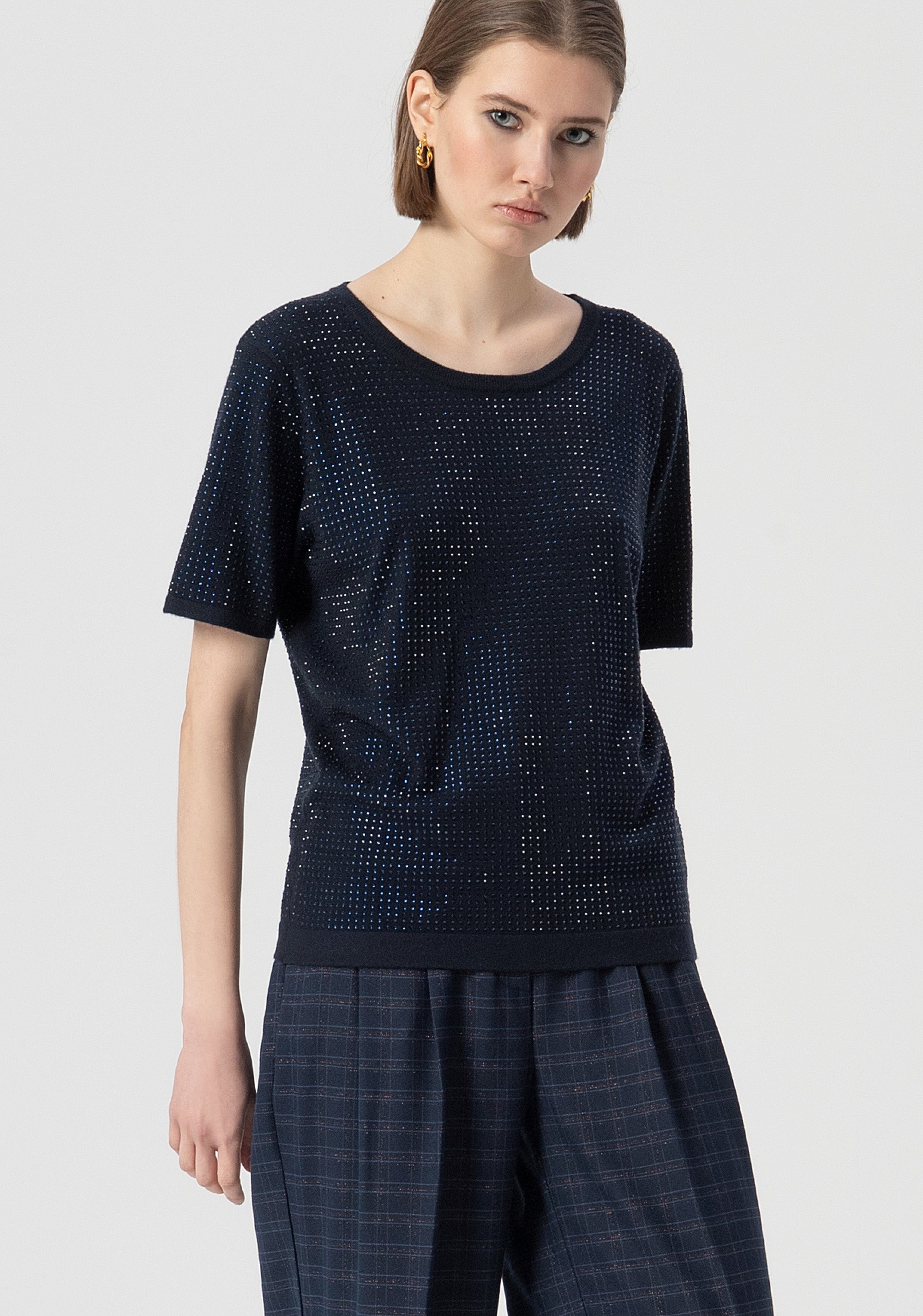 T-shirt regular con strass FS25WT3004K50201-064 Fracomina