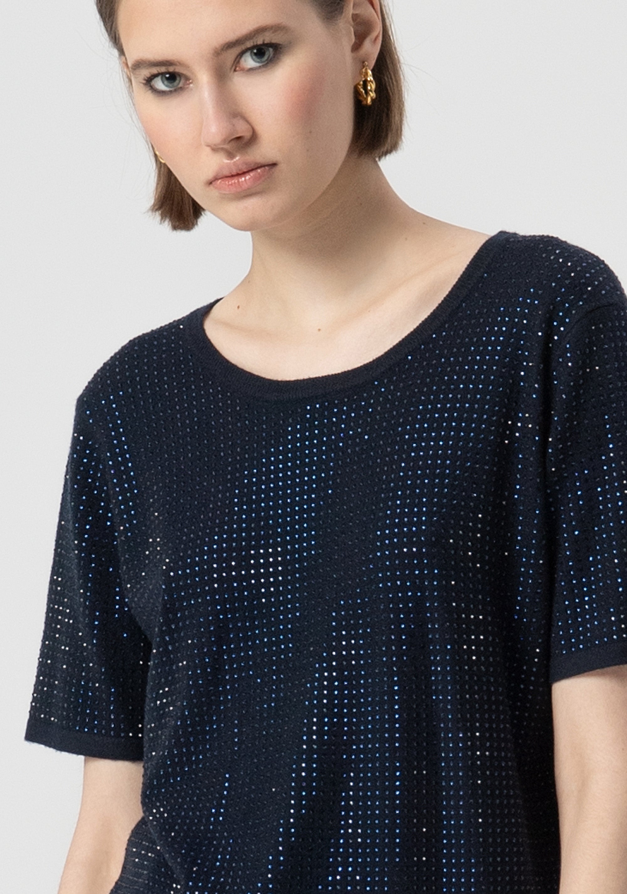 T-shirt regular con strass FS25WT3004K50201-064 Fracomina
