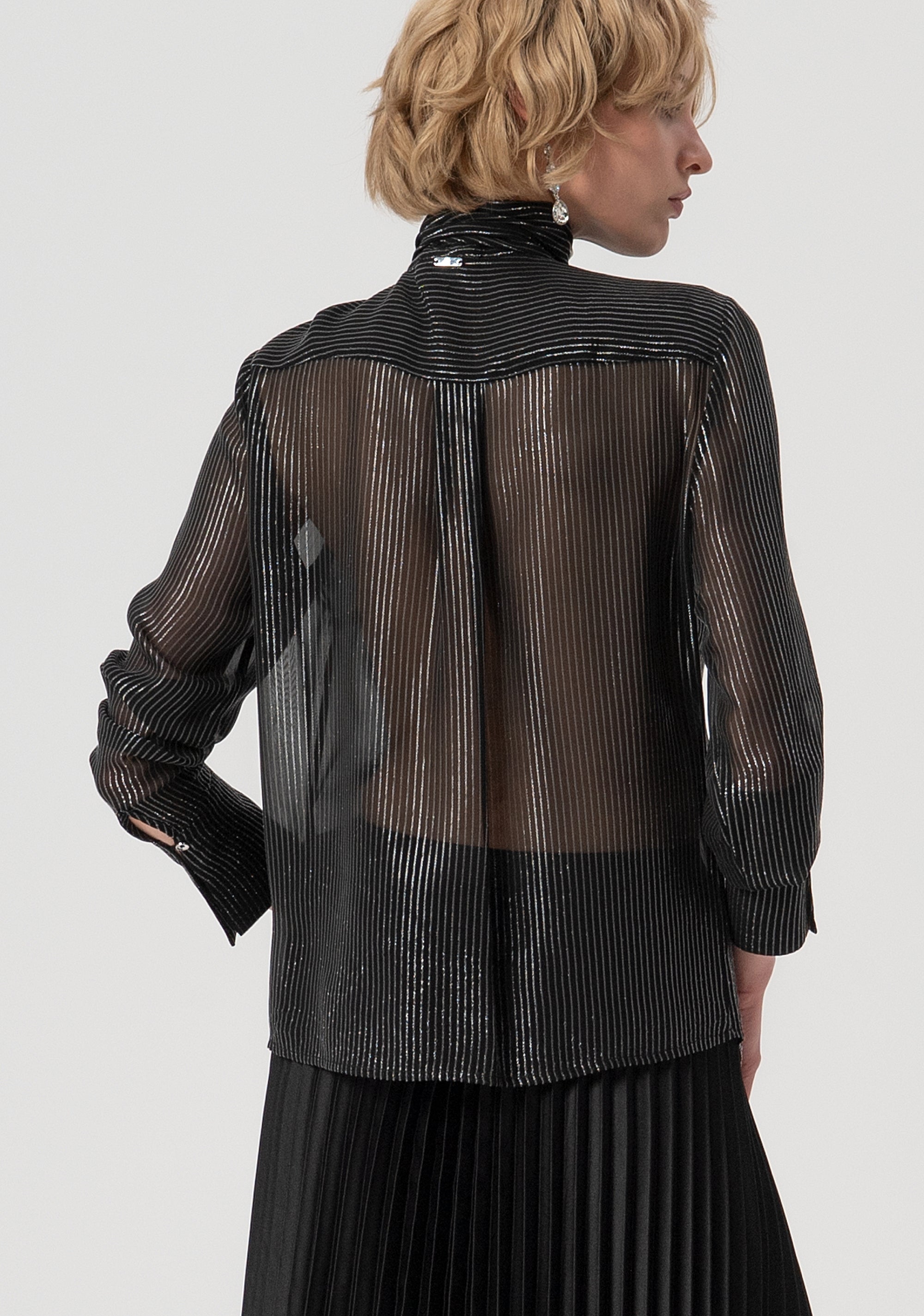 Blusa regular gessata con lurex FS25WT6002W822Q7-053 Fracomina