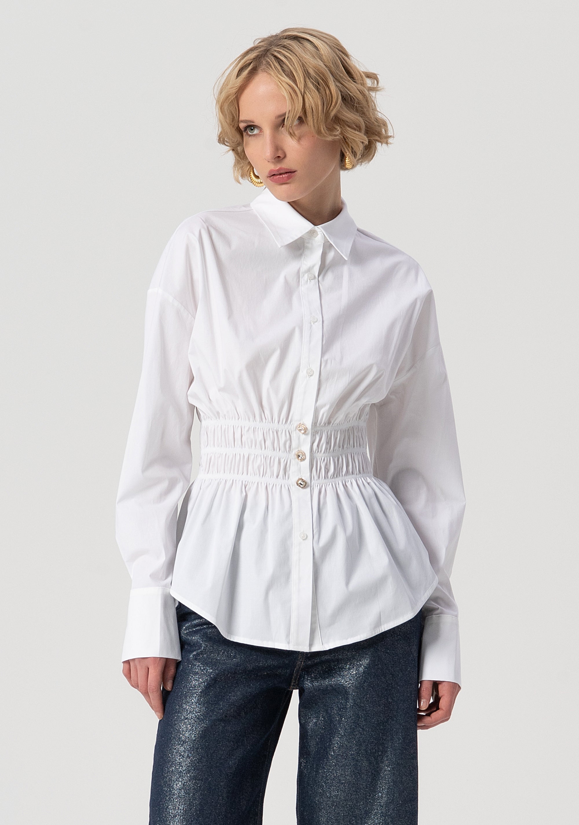 Camicia regular in popeline stretch FS25WT6008W52001-278 Fracomina