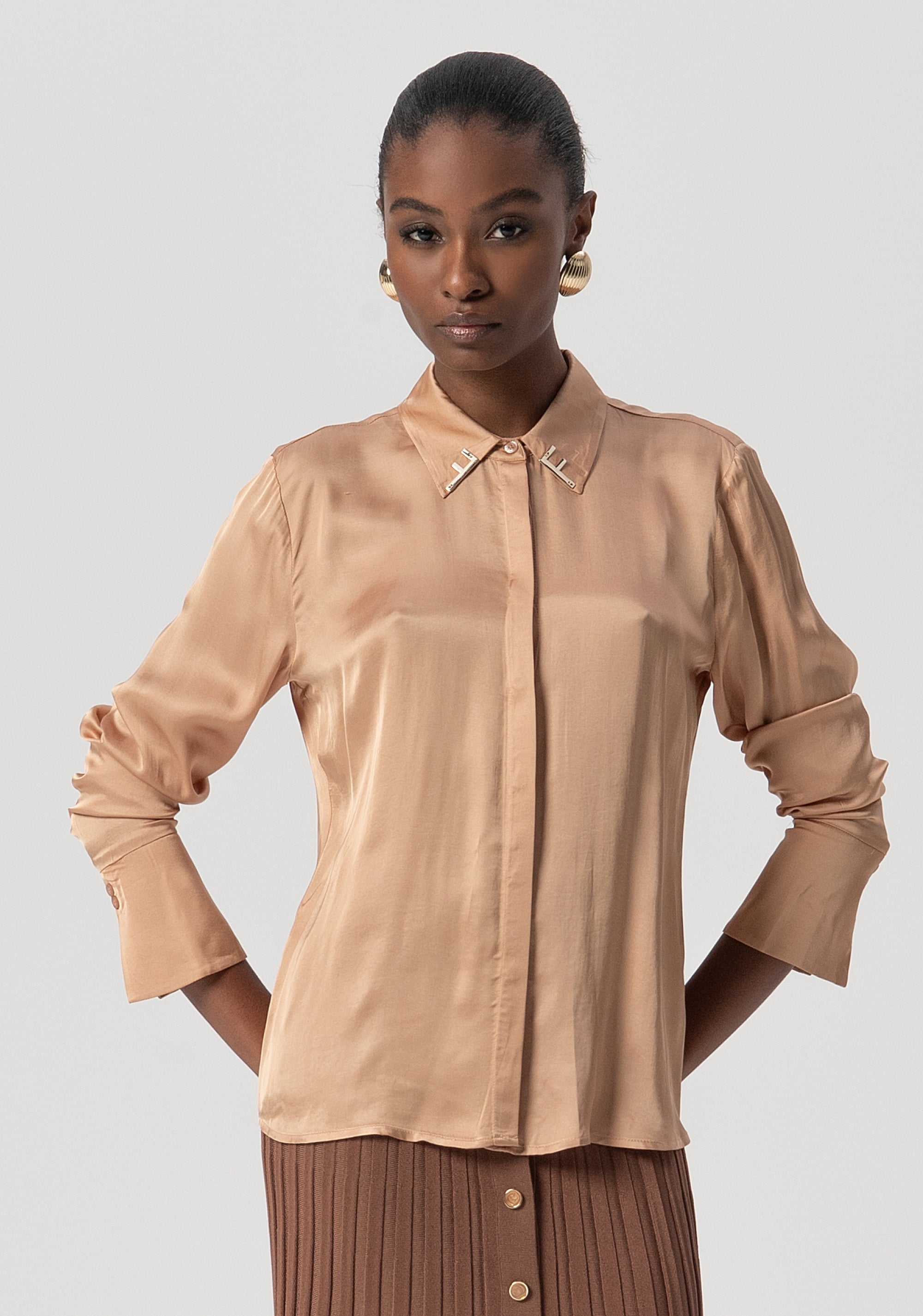 Camicia regular in raso FS25WT6010W65101-050 Fracomina