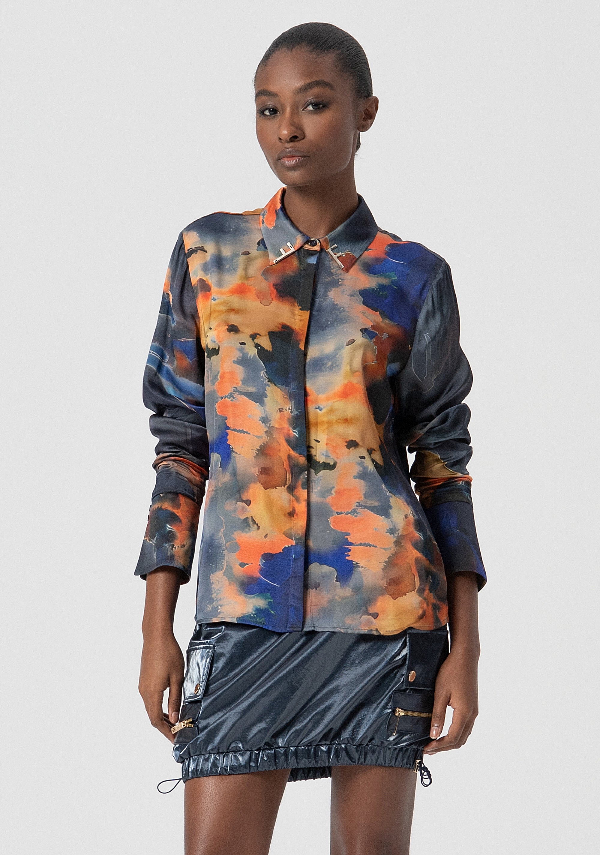Camicia regular in fantasia astratta FS25WT6010W651K5-210 Fracomina