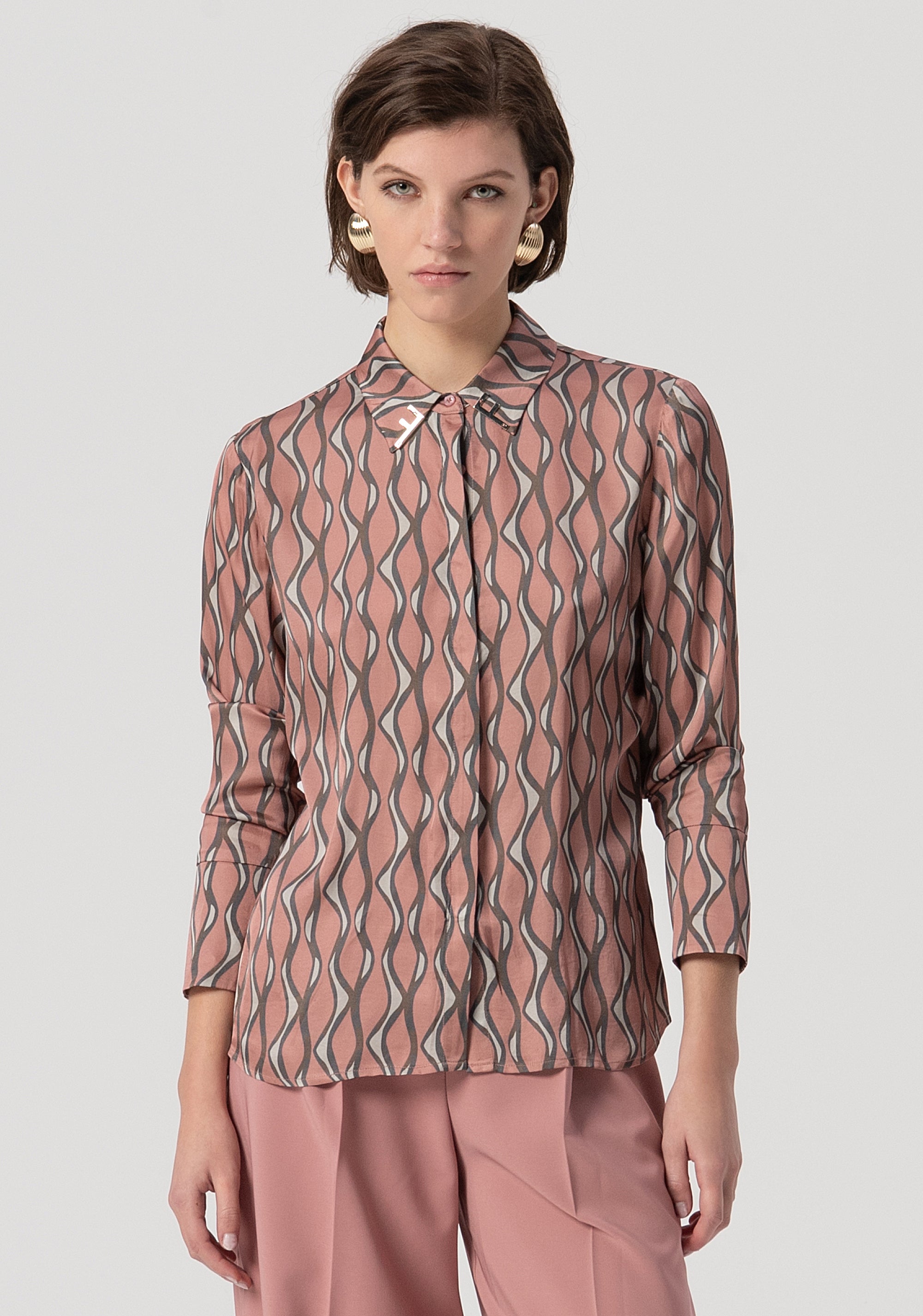 Camicia regular in fantasia astratta FS25WT6010W651K5-238 Fracomina