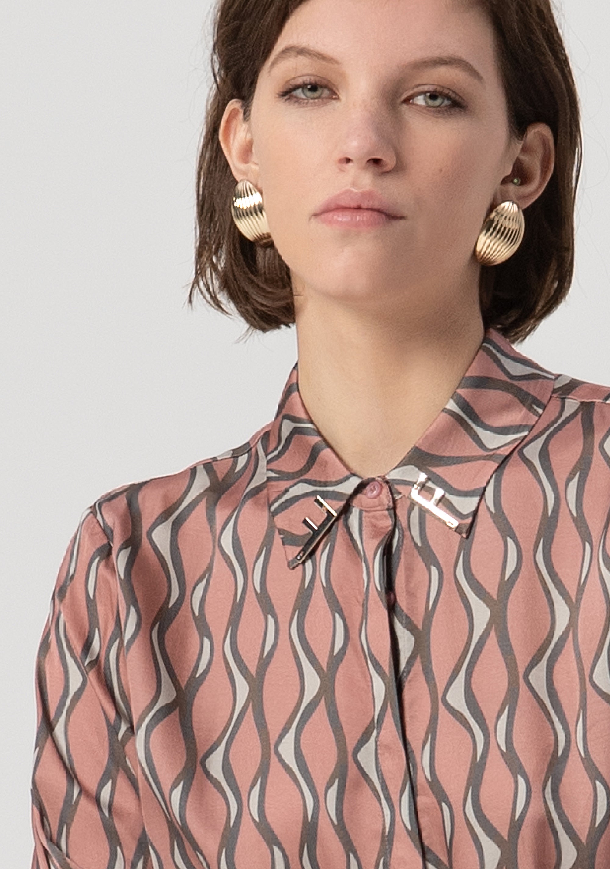 Camicia regular in fantasia astratta FS25WT6010W651K5-238 Fracomina