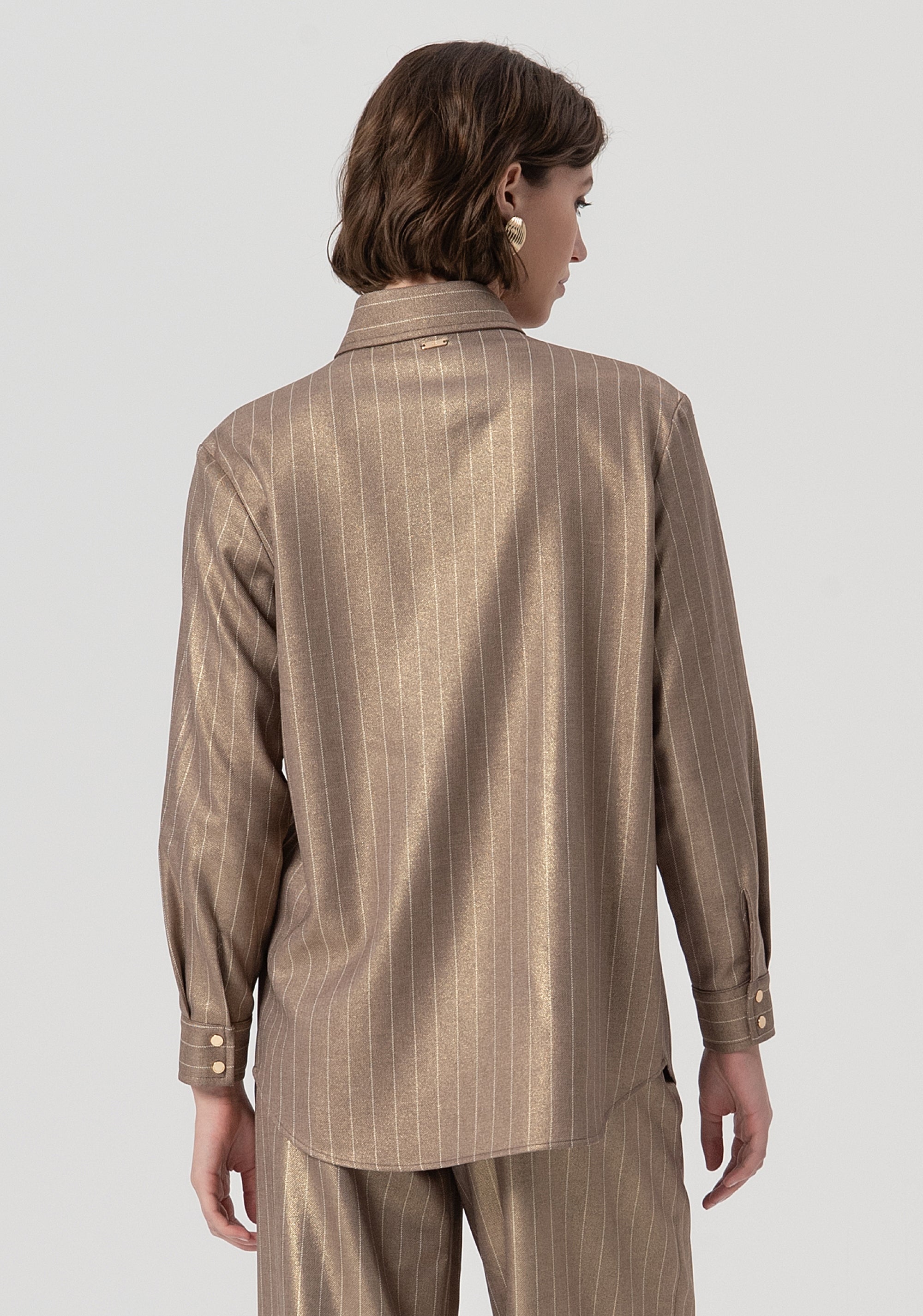 Camicia over in tessuto gessato FS25WT6011W479T4-G16 Fracomina